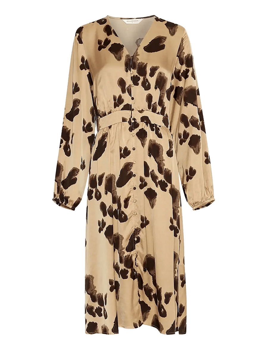 MSCH Copenhagen - MSCHClarette Irida Dress AOP - summer dresses - iced coffee leo - 0