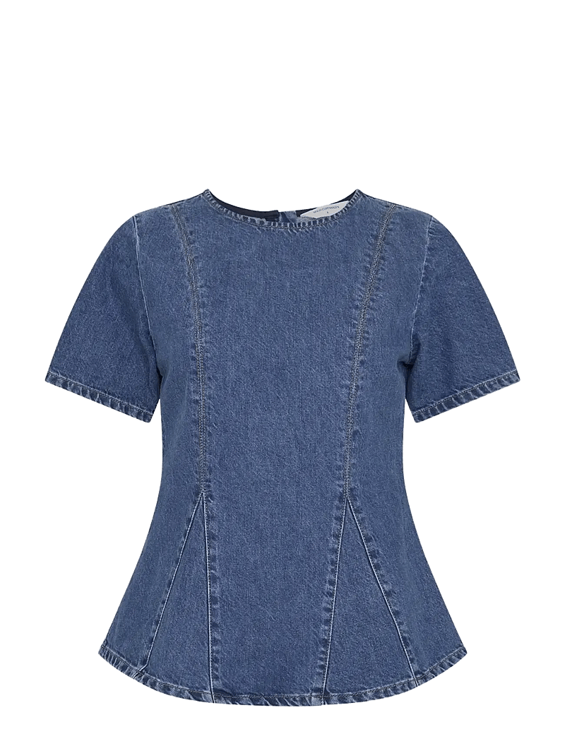 MSCH Copenhagen - MSCHTurig Alena SS Top - denim shirts - mid blue wash - 1