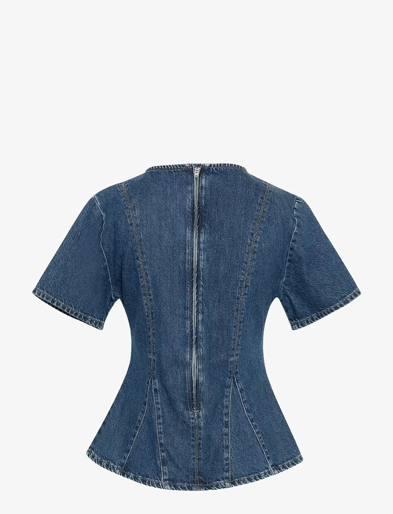 MSCH Copenhagen - MSCHTurig Alena SS Top - denim shirts - mid blue wash - 2