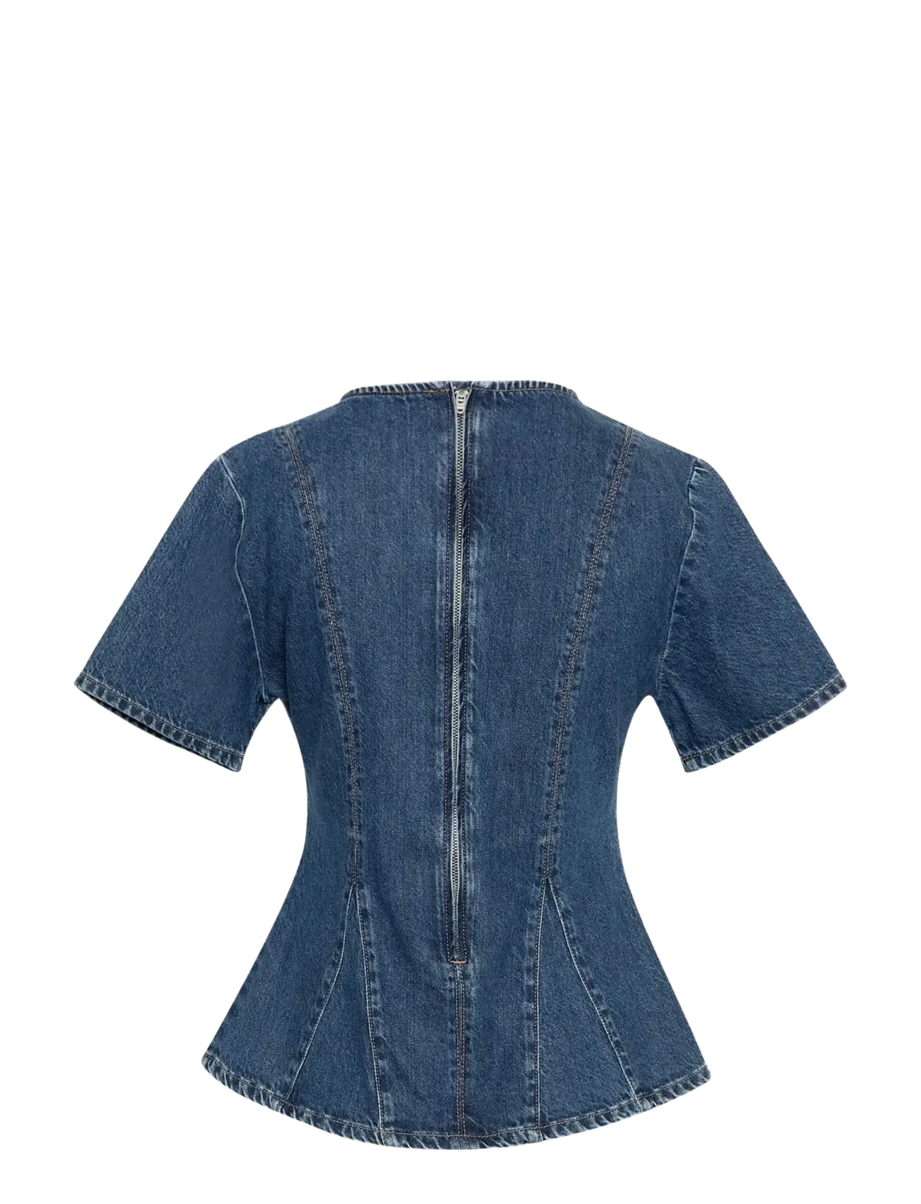 MSCH Copenhagen - MSCHTurig Alena SS Top - denim shirts - mid blue wash - 2