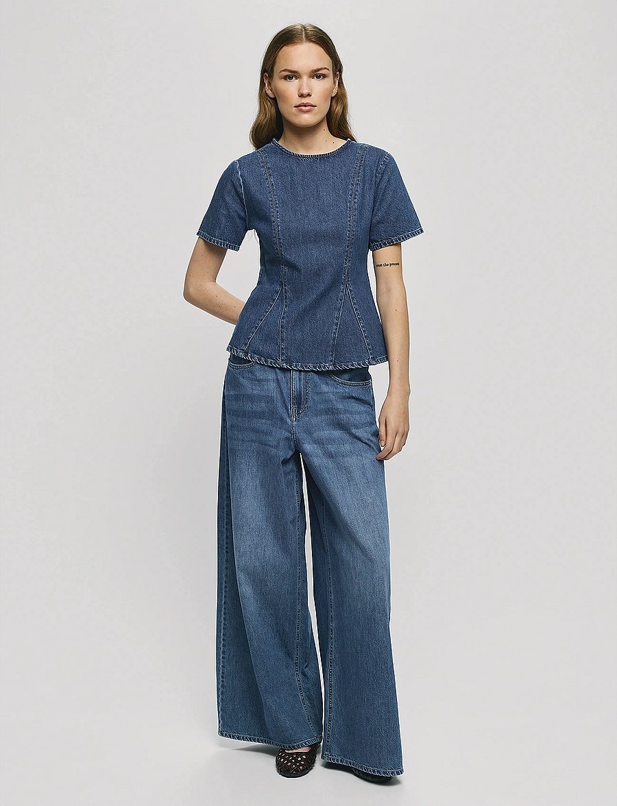 MSCH Copenhagen - MSCHTurig Alena SS Top - denim shirts - mid blue wash - 3