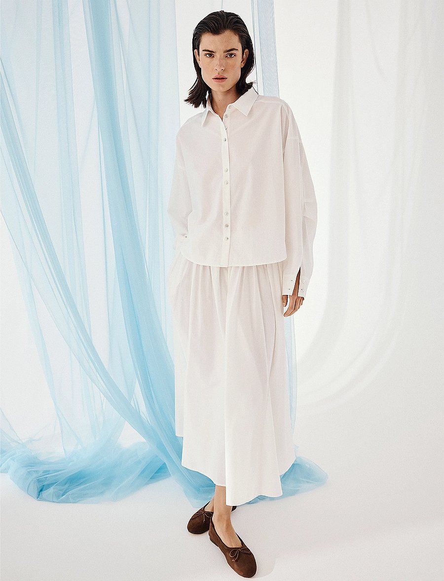MSCH Copenhagen - MSCHNesrine Selmina HW Skirt - maxi nederdele - bright white - 0