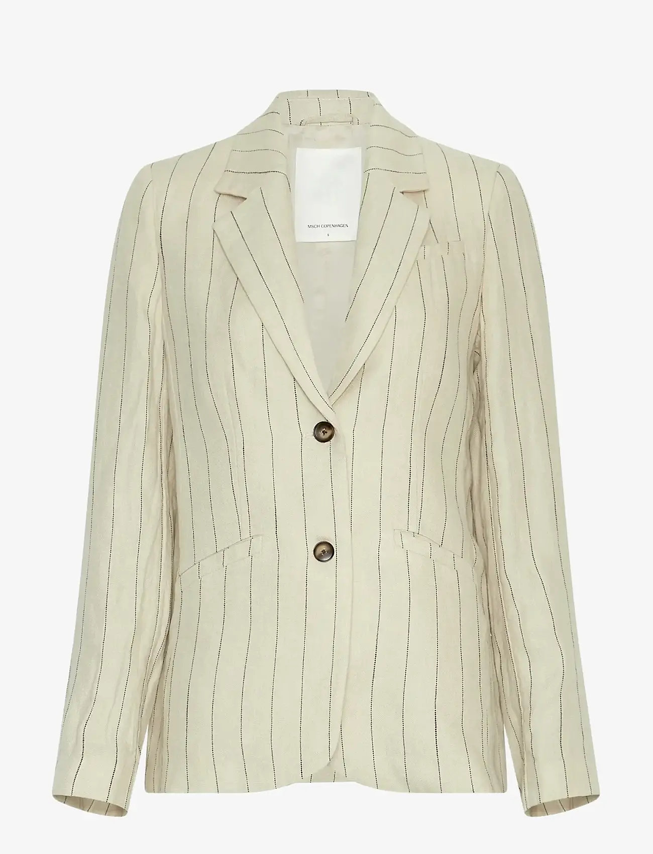 MSCH Copenhagen - MSCHClaritte Loose Blazer STP - enkelknäppta kavajer - bleach sand/blk - 0