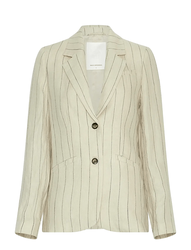 MSCH Copenhagen - MSCHClaritte Loose Blazer STP - enkelknäppta kavajer - bleach sand/blk - 0