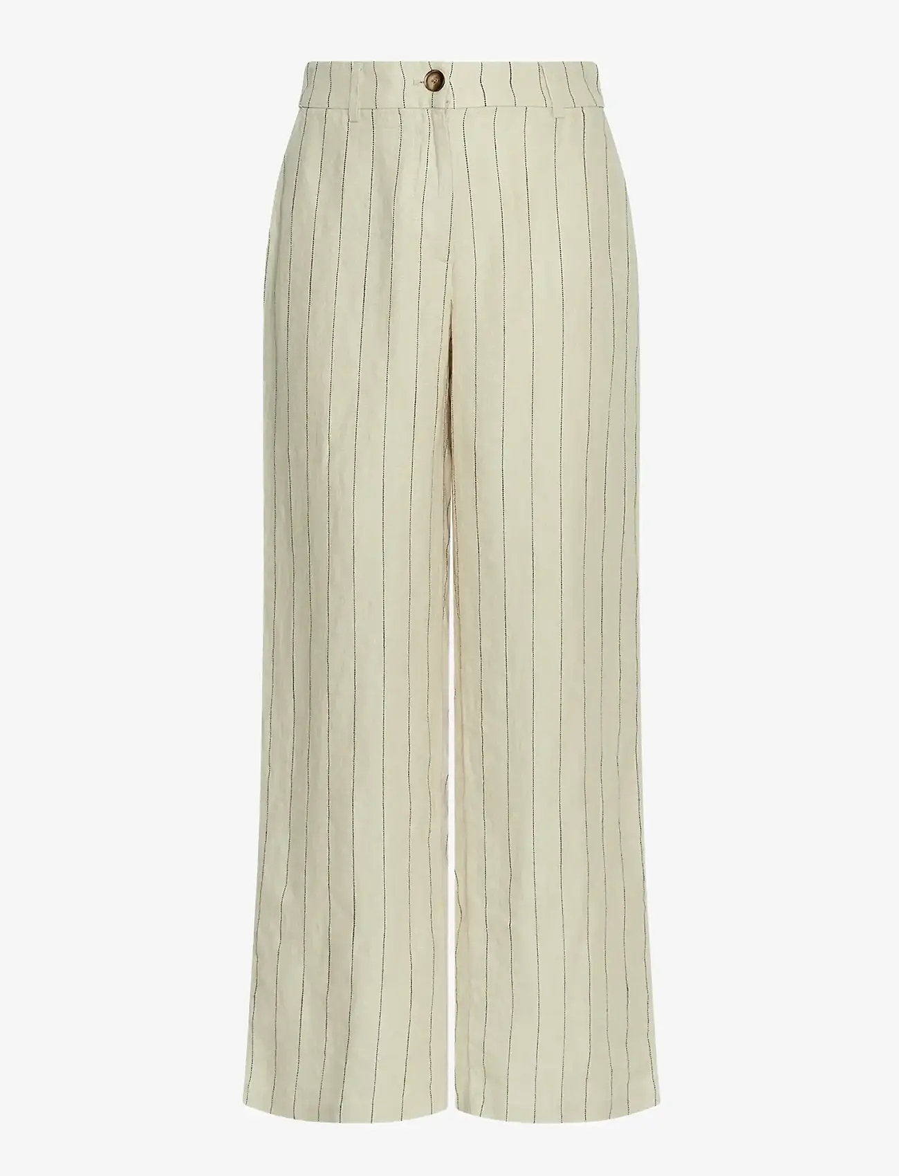 MSCH Copenhagen - MSCHClaritte Pants STP - hørbukser - bleach sand/blk - 0