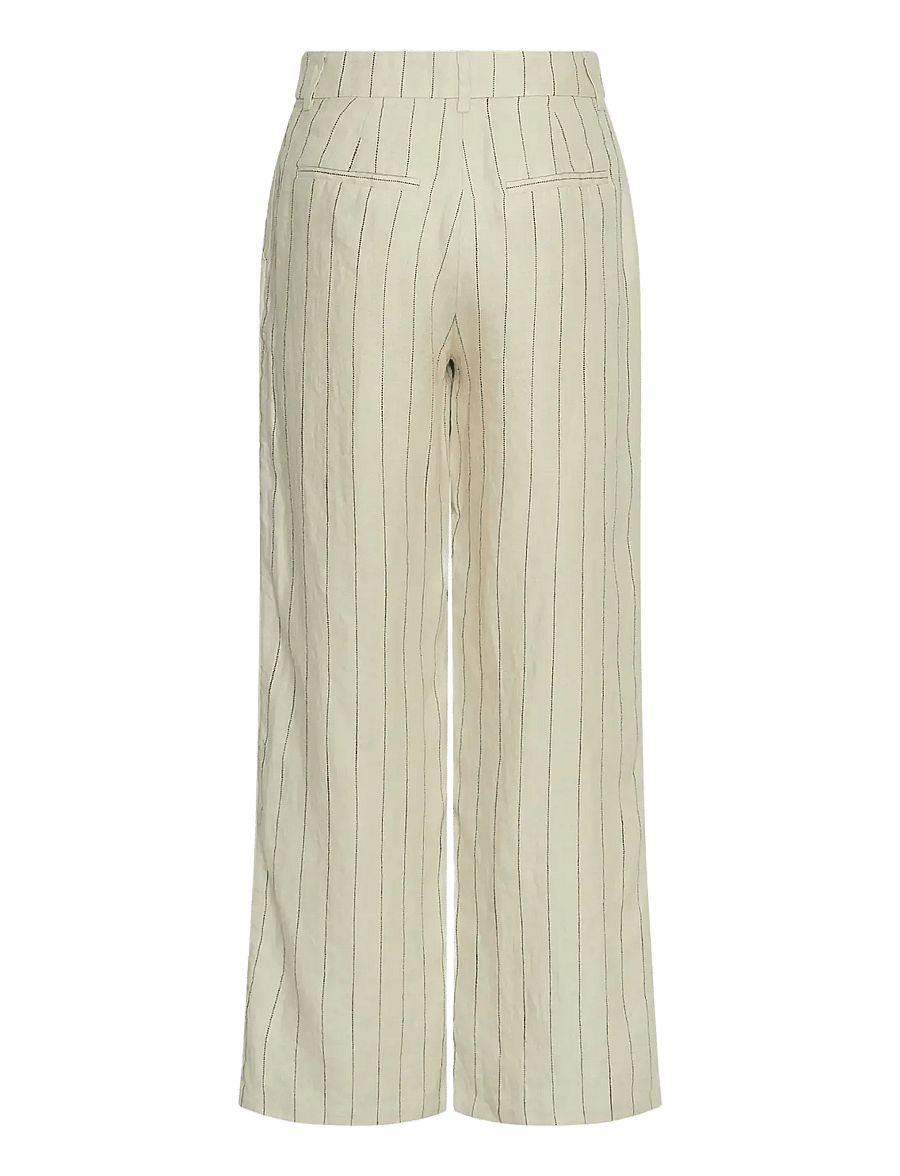 MSCH Copenhagen - MSCHClaritte Pants STP - linen trousers - bleach sand/blk - 1