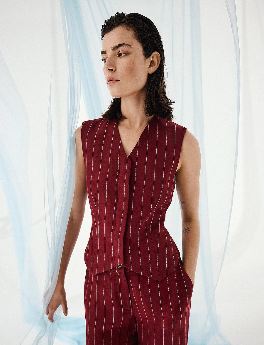 MSCH Copenhagen - MSCHClaritte Waistcoat STP - westen - rhubarb/b sand - 0