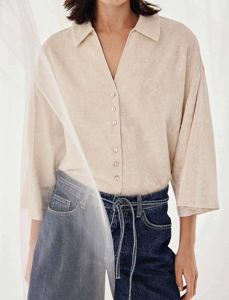 MSCH Copenhagen - MSCHCatheryna 3/4 Shirt - kortärmade skjortor - sand melange - 3