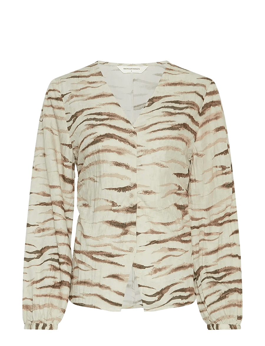 MSCH Copenhagen - MSCHTania Shirt AOP - langärmlige hemden - oatmeal zebra - 1