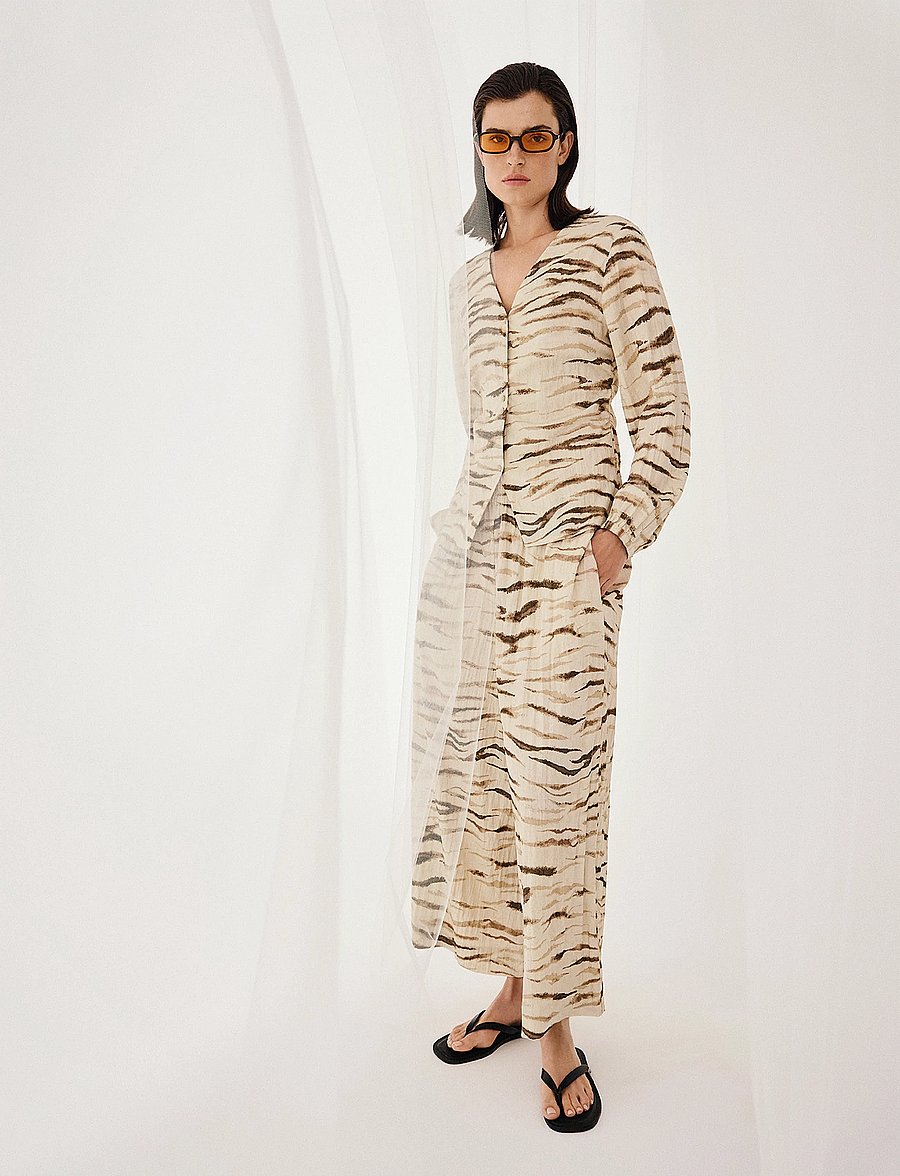 MSCH Copenhagen - MSCHTania Shirt AOP - langärmlige hemden - oatmeal zebra - 3