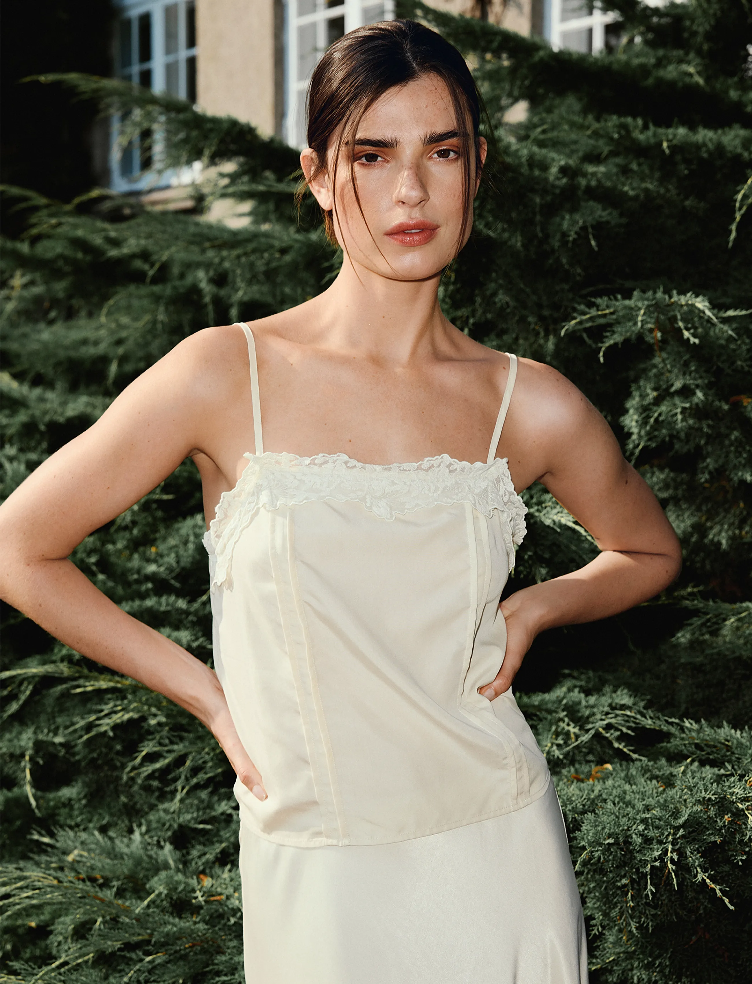 MSCH Copenhagen Mschtheresa Singlet, Kvinder, Flæse Singlet, Cream, Str: XS