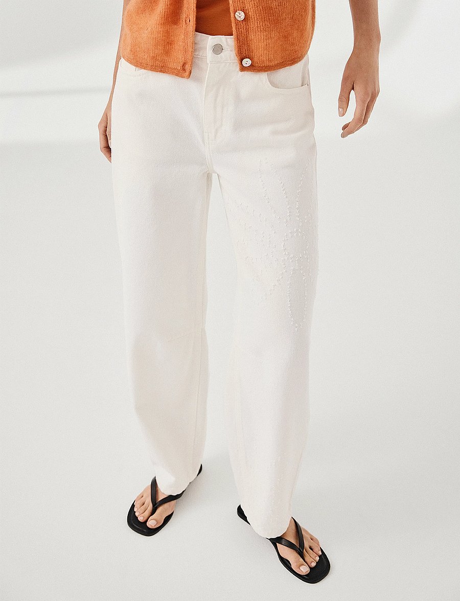 MSCH Copenhagen - MSCHDexter Pants - szerokie dżinsy - egret - 3