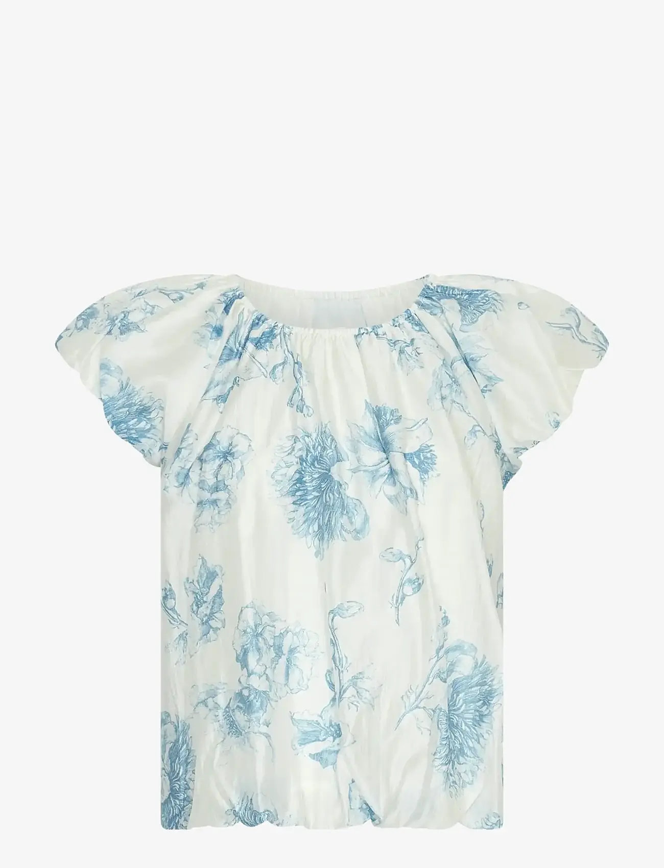 MSCH Copenhagen - MSCHEvangelia SS Top AOP - kortærmede bluser - m blue flower - 0