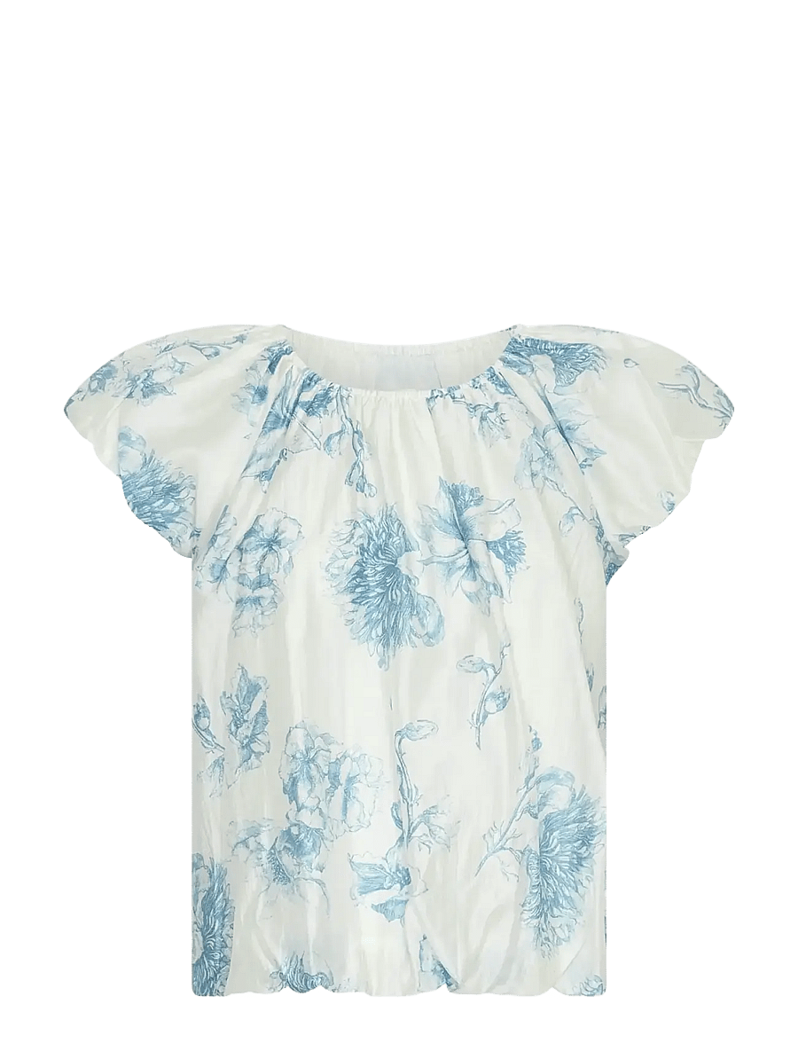 MSCH Copenhagen - MSCHEvangelia SS Top AOP - kortærmede bluser - m blue flower - 0