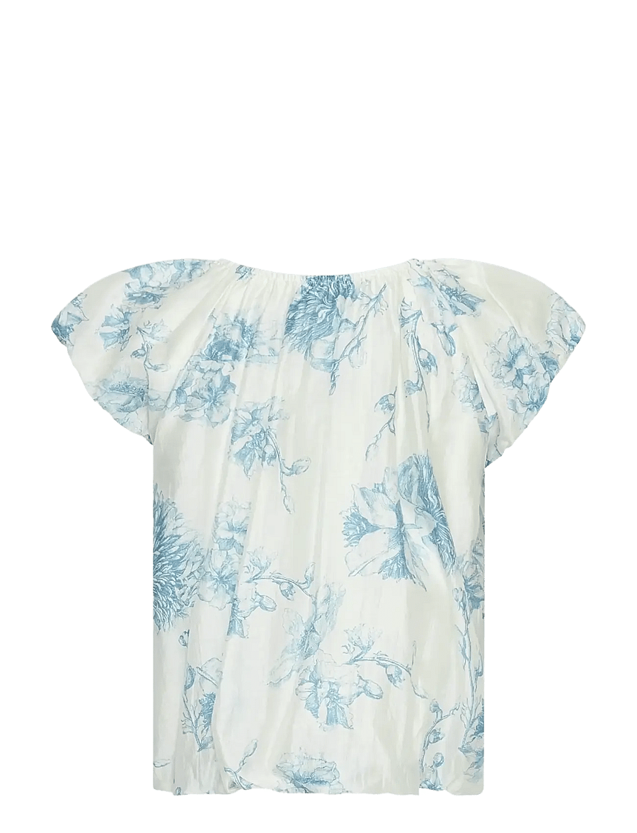 MSCH Copenhagen - MSCHEvangelia SS Top AOP - kortærmede bluser - m blue flower - 1