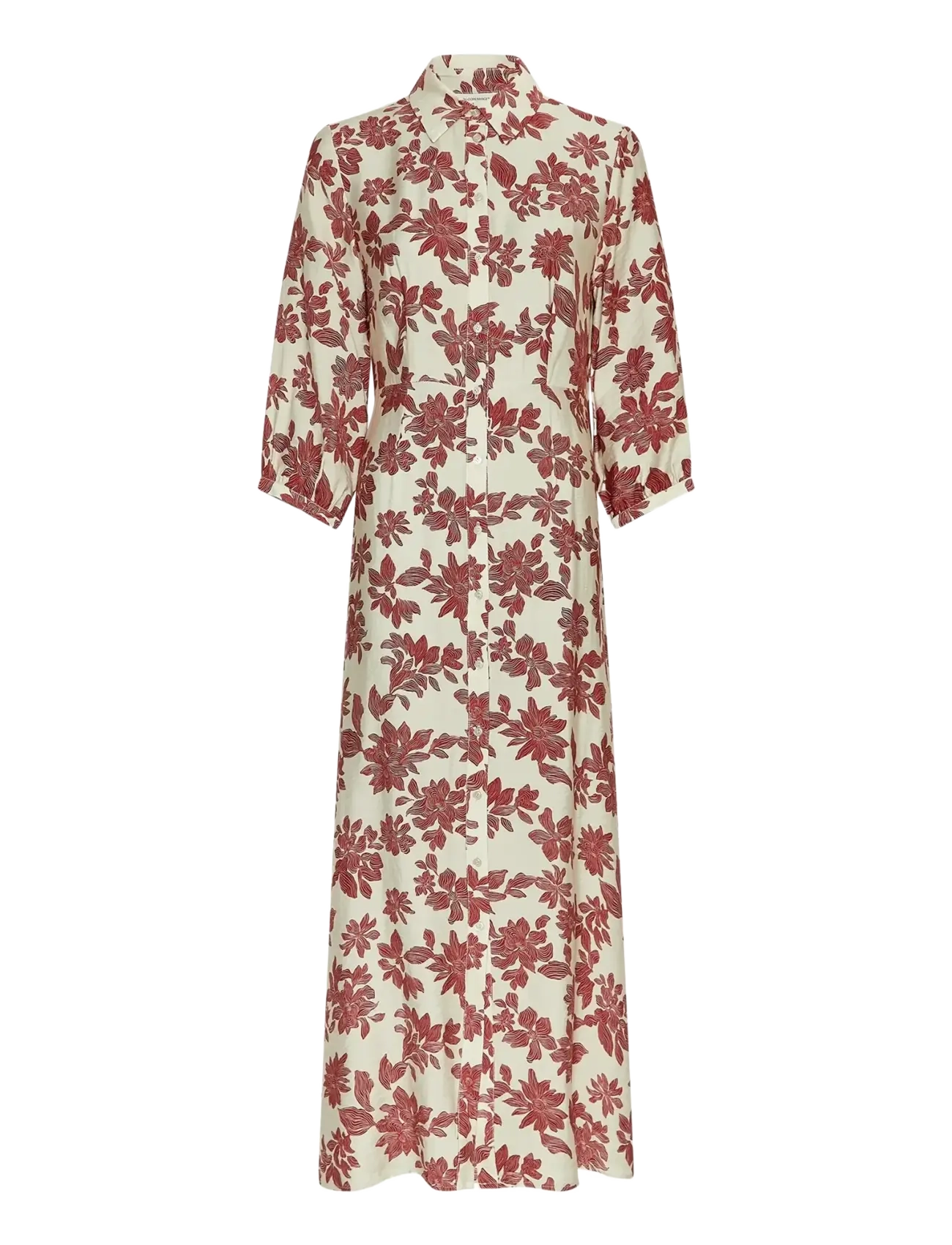 MSCH Copenhagen MSCHVildana 3/4 Shirt Dress AOP - Robes chemises - RHUBARB FLOWER / cream