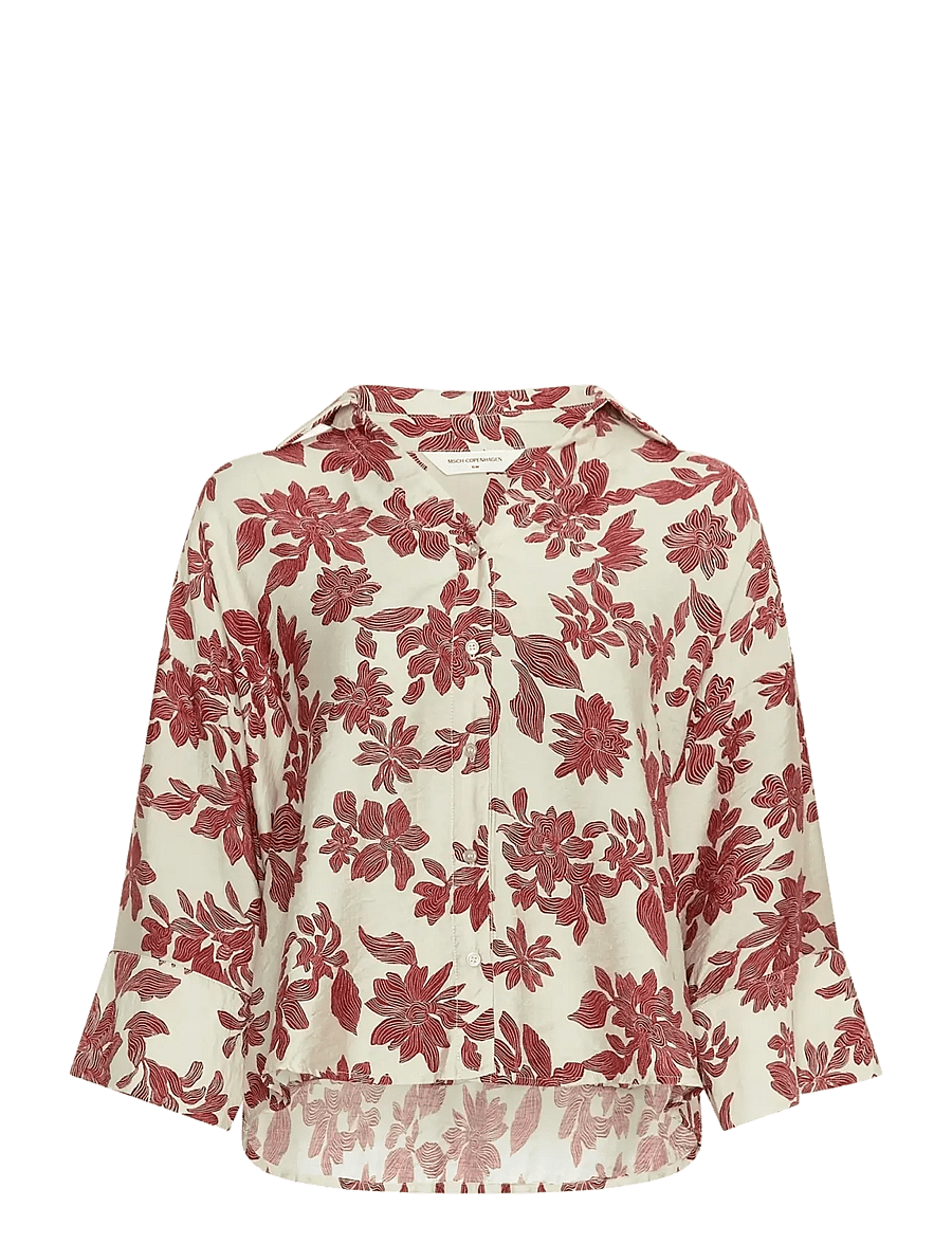 MSCH Copenhagen - MSCHVildana 3/4 Shirt AOP - kortærmede skjorter - rhubarb flower - 0