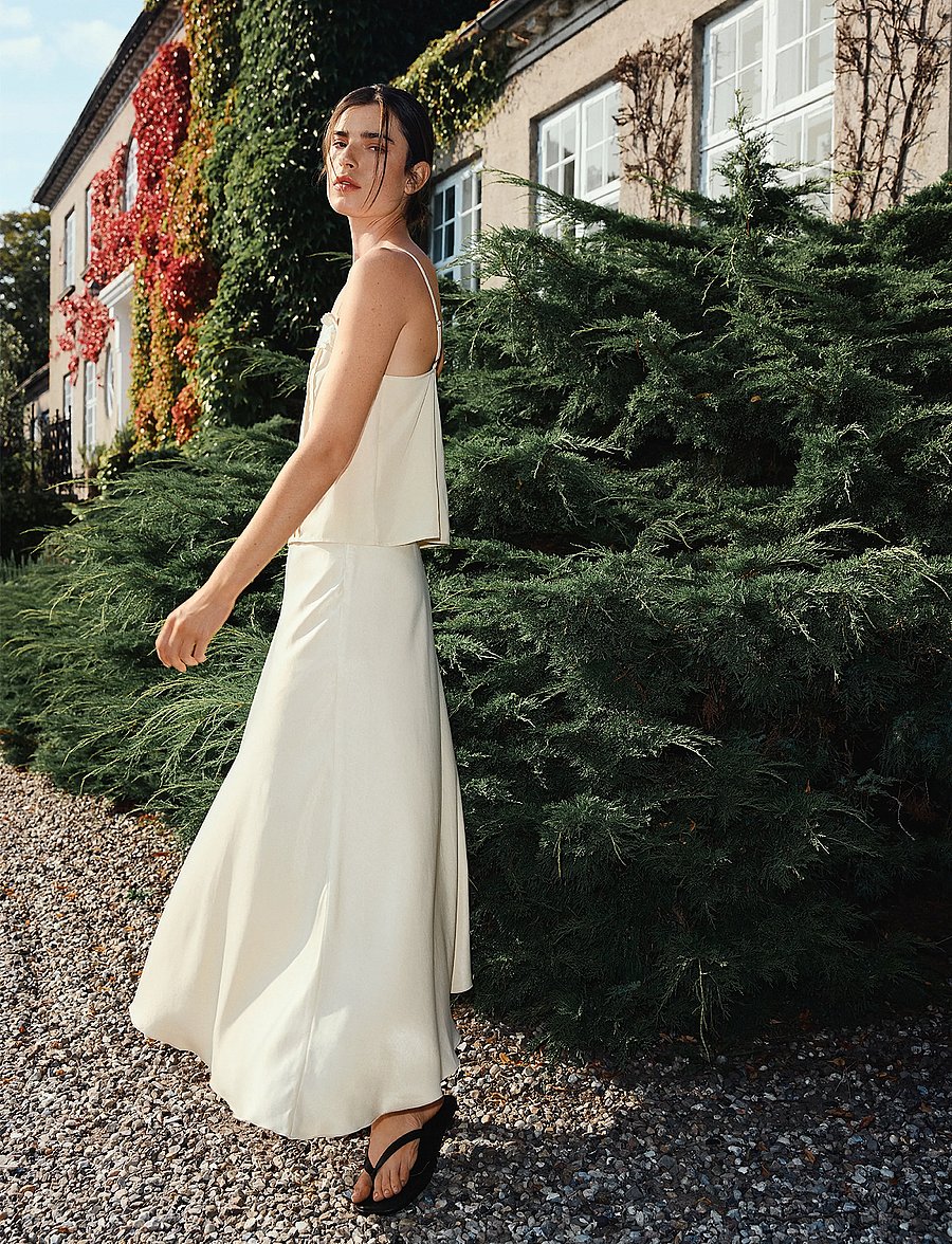 MSCH Copenhagen - MSCHBethanie Ullas Skirt - satin skirts - bleached sand - 0