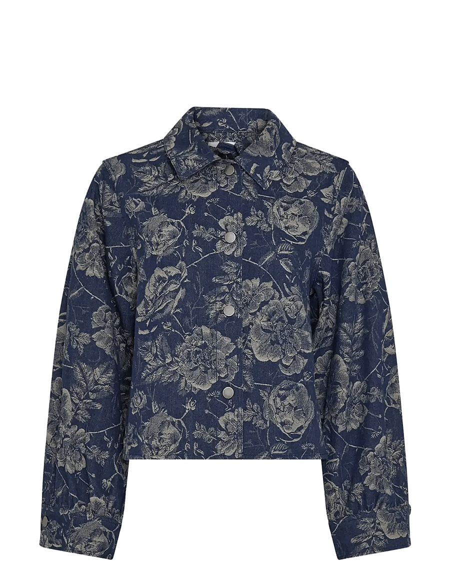 MSCH Copenhagen - MSCHTita Shirt - långärmade skjortor - mid blue flower - 1
