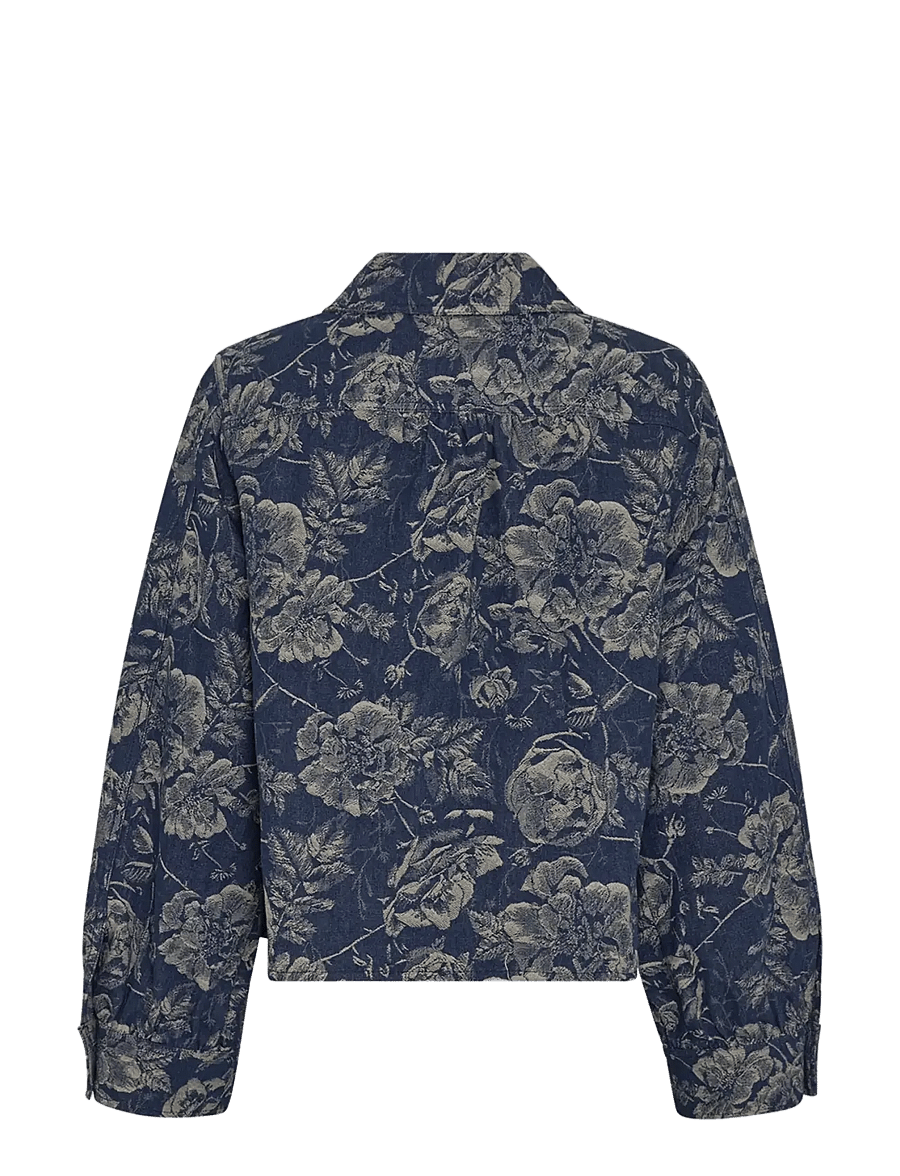 MSCH Copenhagen - MSCHTita Shirt - långärmade skjortor - mid blue flower - 2