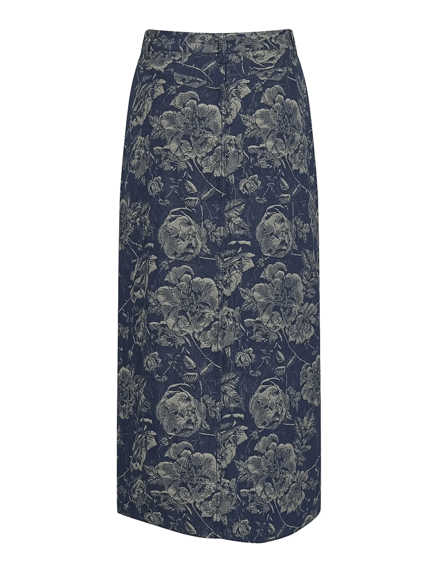 MSCH Copenhagen - MSCHTita Skirt - midi nederdele - mid blue flower - 1