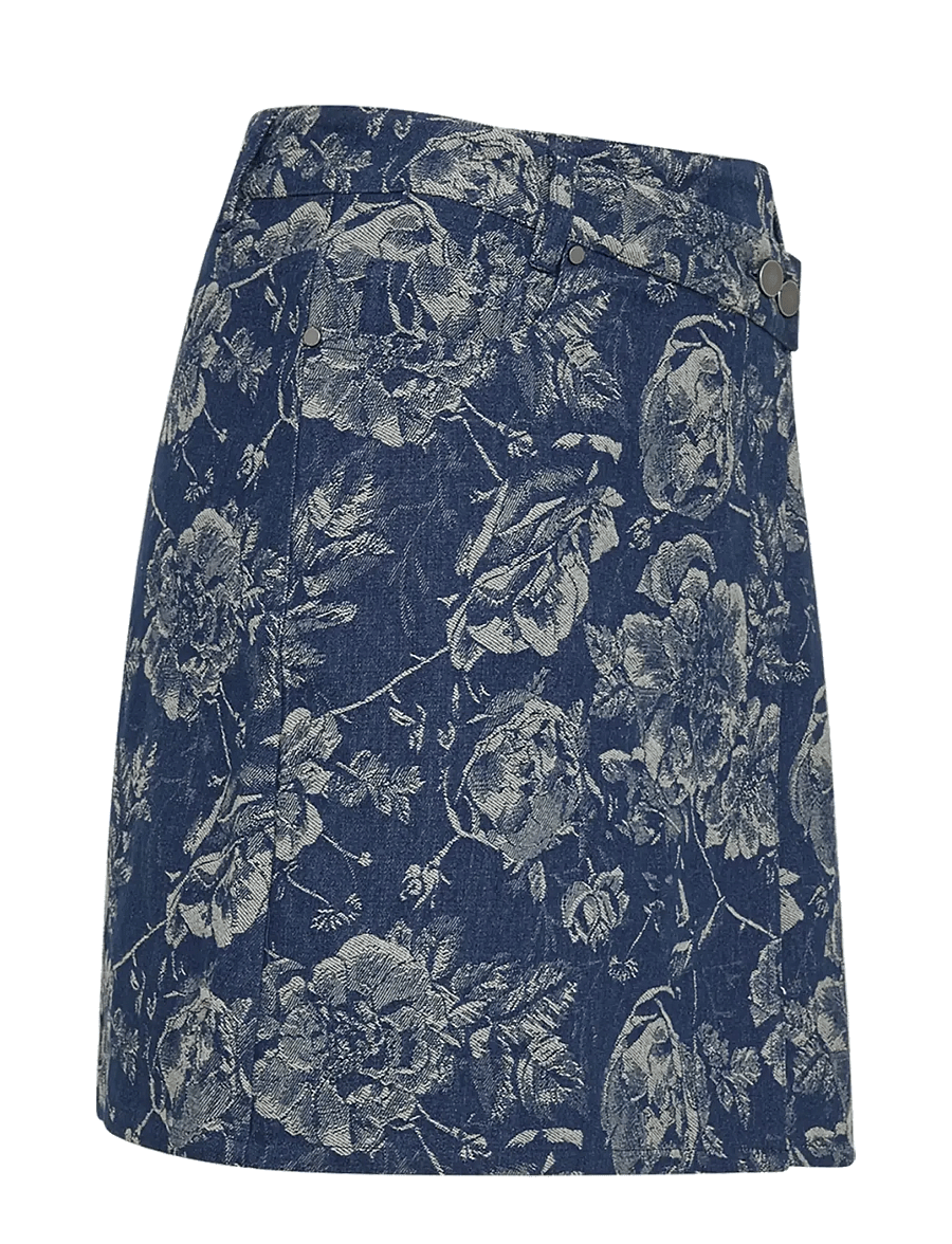 MSCH Copenhagen - MSCHTita Skirt - midi nederdele - mid blue flower - 4