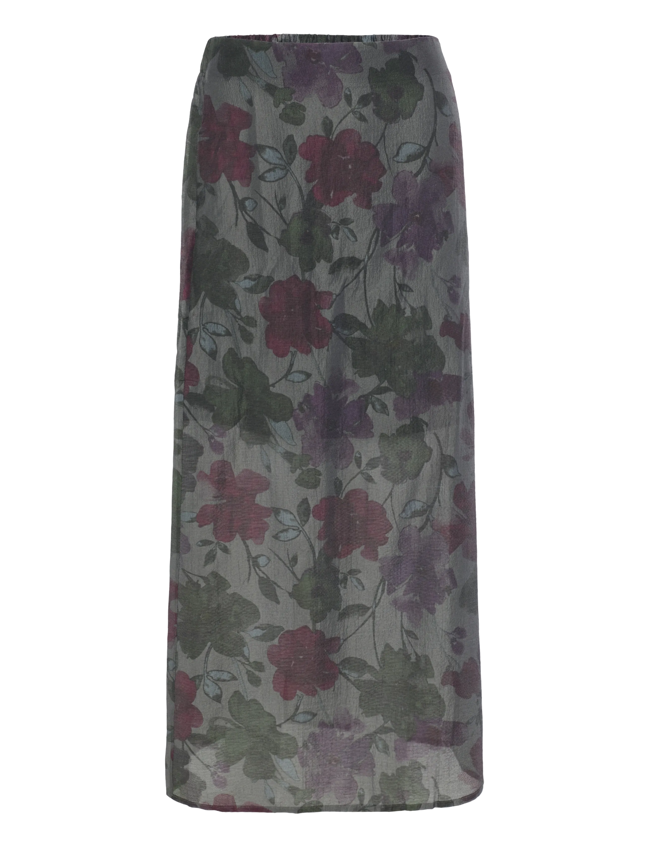 MSCH Copenhagen MSCHJaquelina Skirt AOP - Maxi pils - F. NIGHT FLOWER / grey