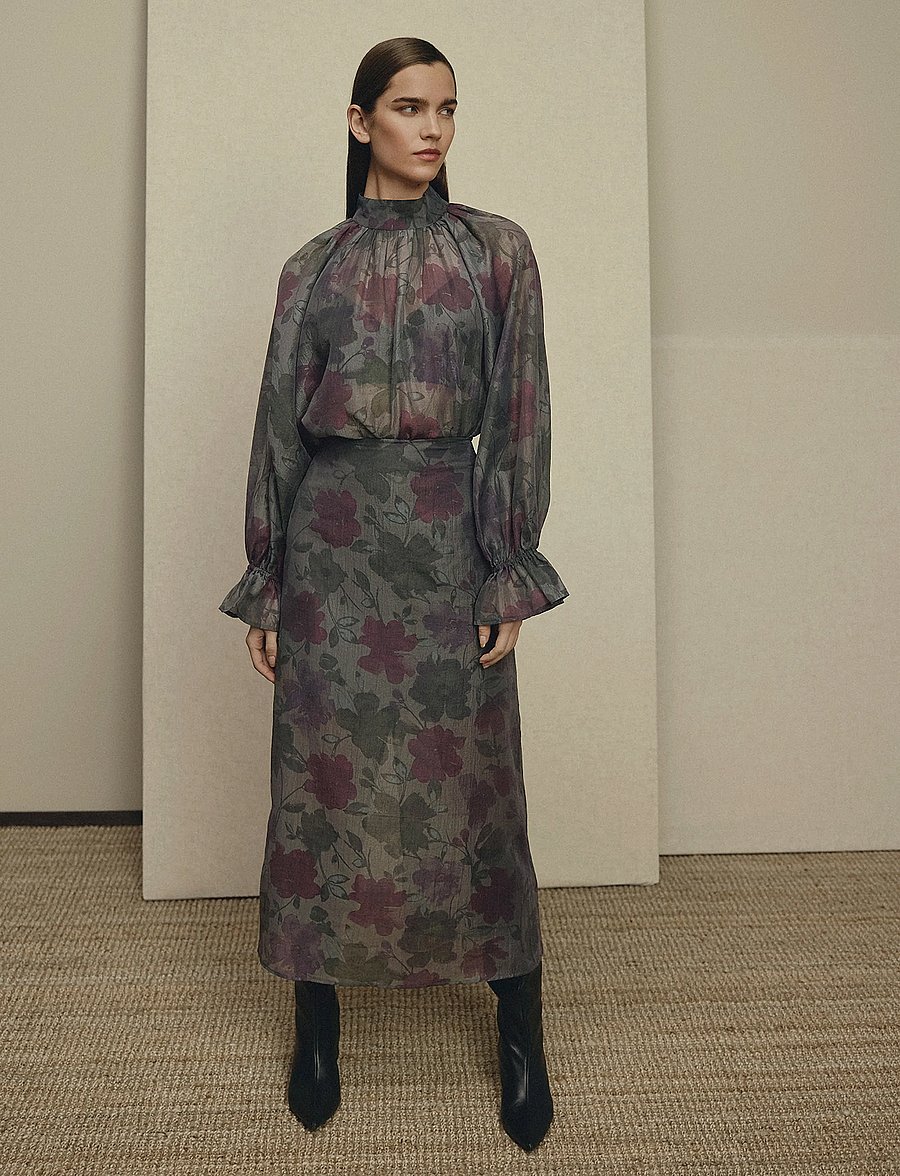 MSCH Copenhagen - MSCHJaquelina Skirt AOP - maxi nederdele - f. night flower - 0