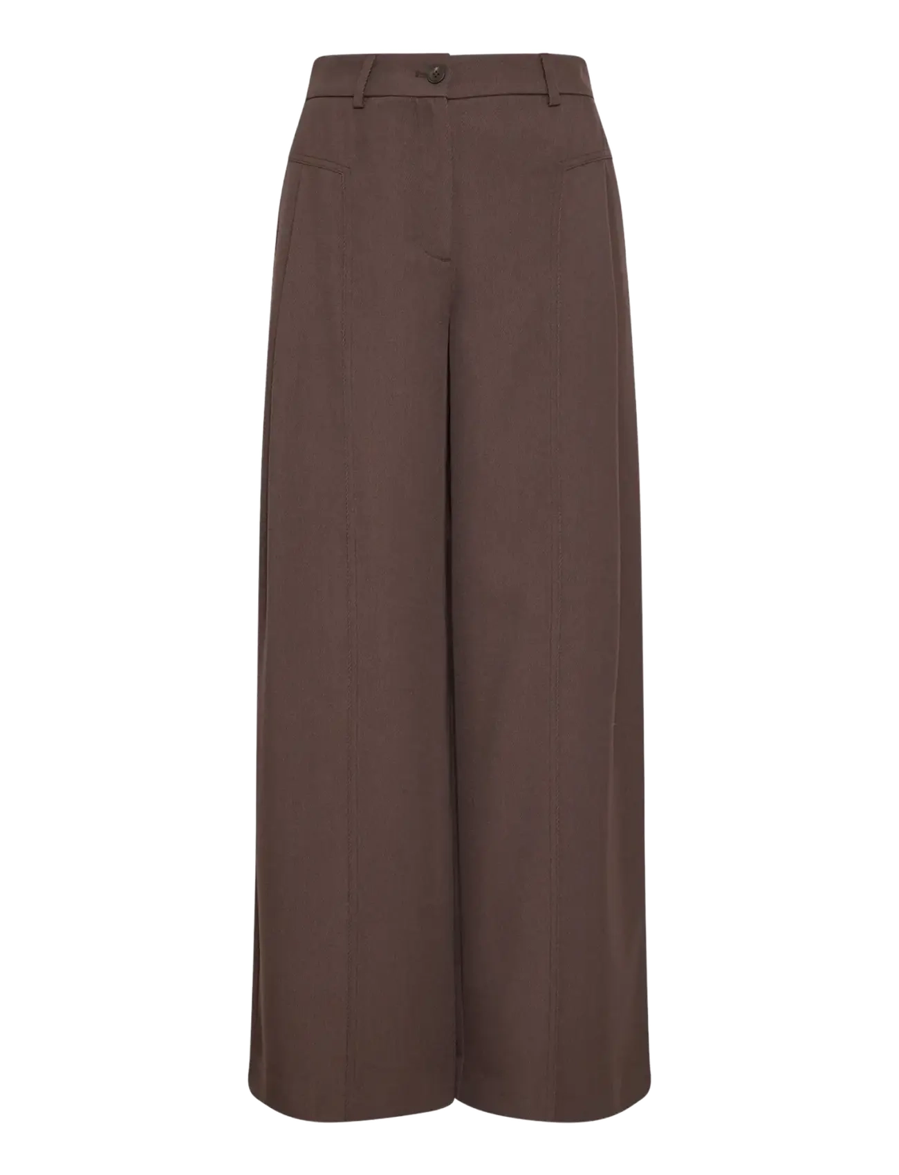 MSCH Copenhagen MSCHLauretta HW Pants - Bukser med brede ben - HOT FUDGE / brown