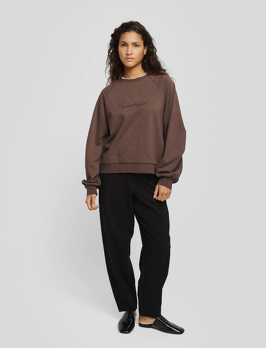 MSCH Copenhagen - MSCHBrawley Briena Logo Sweatshirt - hverdags stil - hot fudge mel - 3
