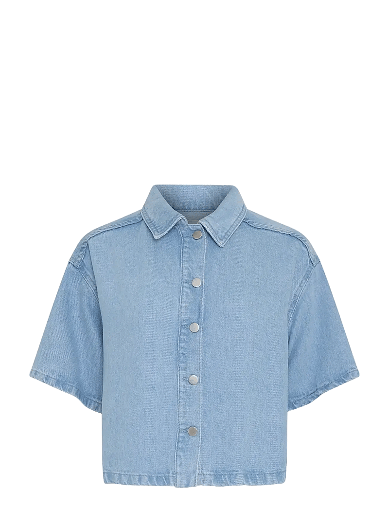 MSCH Copenhagen - MSCHSaphina 2/4 Shirt - teksasärgid - light blue wash - 0
