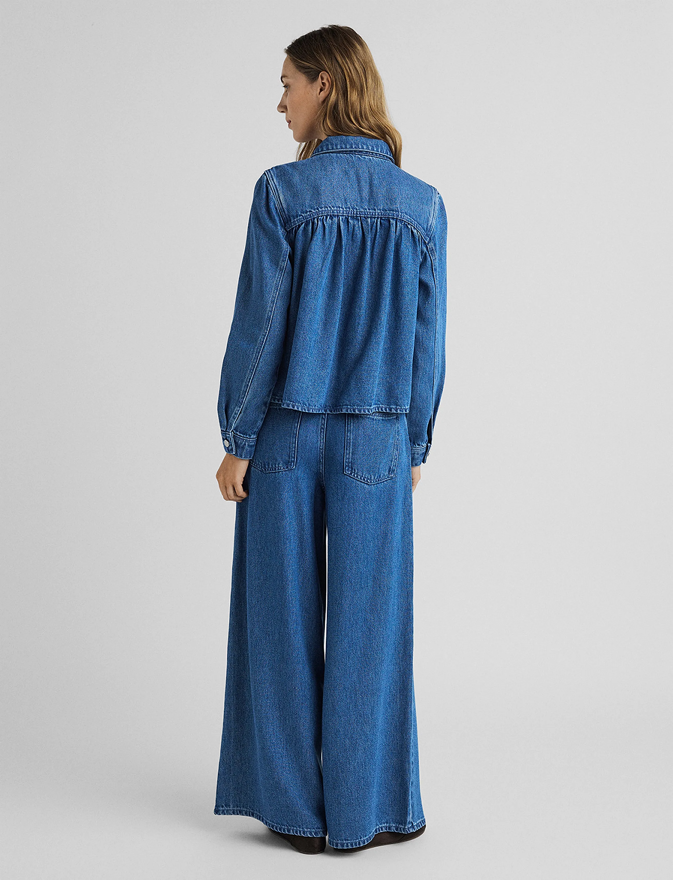 MSCH Copenhagen - MSCHAgo Rue Wide Pants Long - mid blue wash - 4