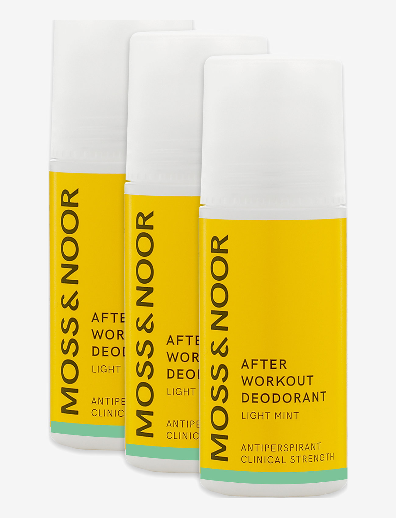 MOSS & NOOR - After Workout Deodorant Light Mint 3 pack - roll-on - clear - 0