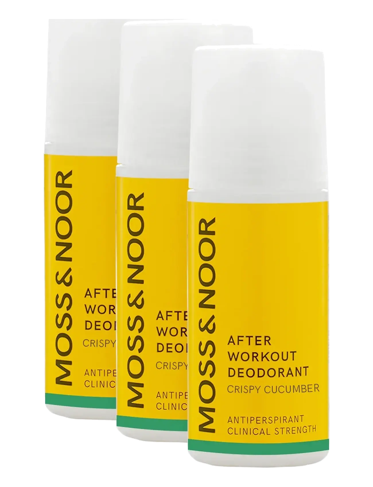 MOSS & NOOR After Workout Deodorant Crispy Cucumber 3 pack - MOSS & NOOR - N/A / clear