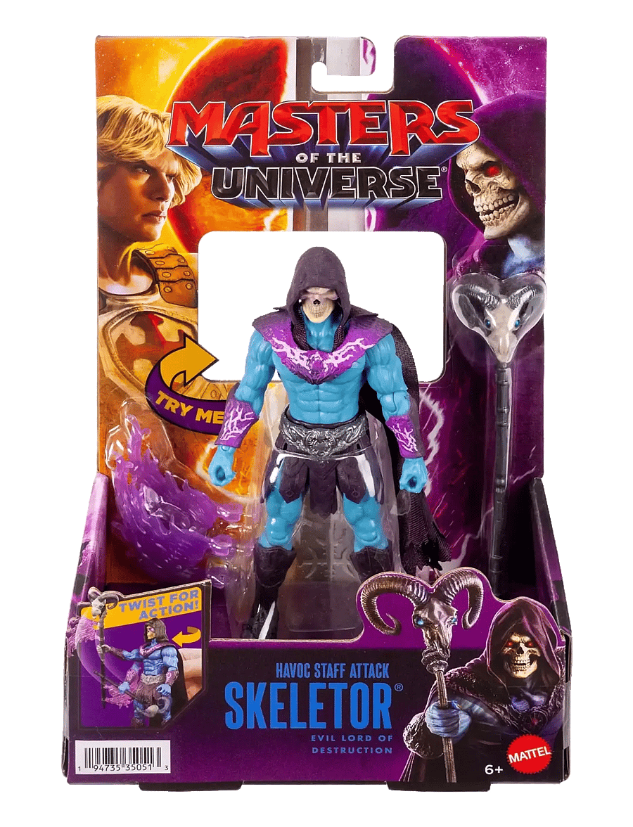 Motu - Skeletor Havoc Staff Attack Feature Figure, 5.5 Inch Twist & Release Toy - varoņu figūras - multicolor - 1
