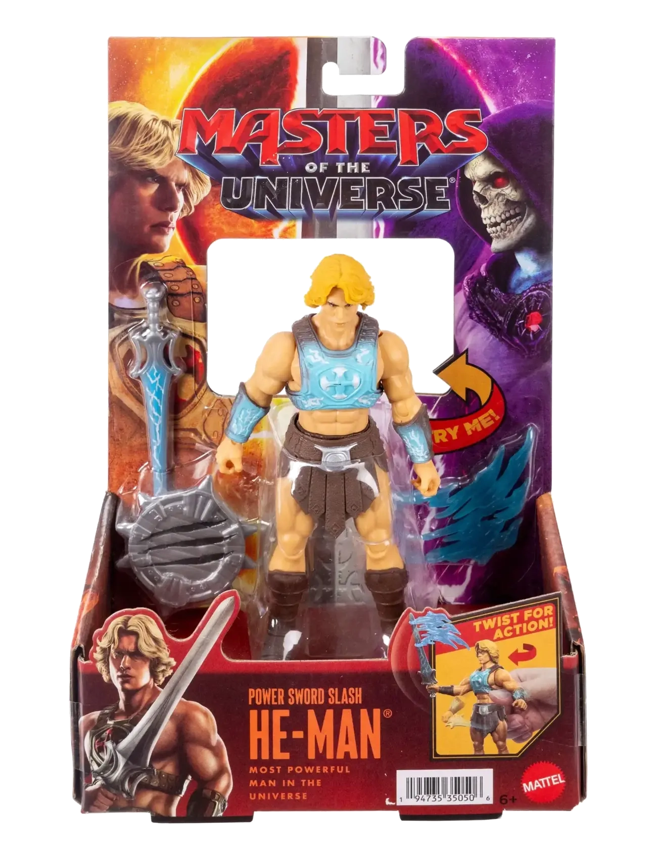 Motu - He-Man Power Sword Slash Feature Figure Toy, 5.5 Inch Twist & Release Action - kangelaskujukesed - multicolor - 1