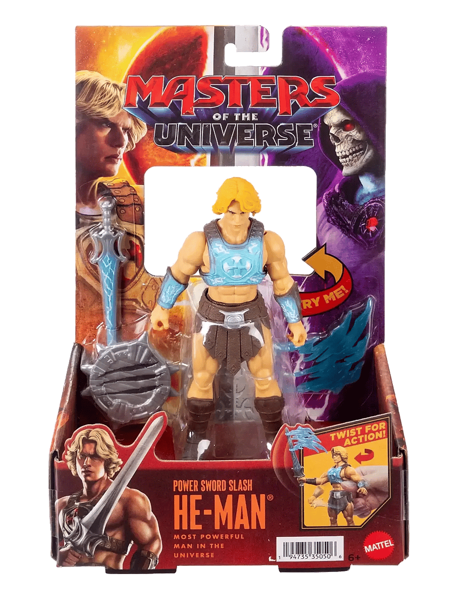 Motu - He-Man Power Sword Slash Feature Figure Toy, 5.5 Inch Twist & Release Action - kangelaskujukesed - multicolor - 1