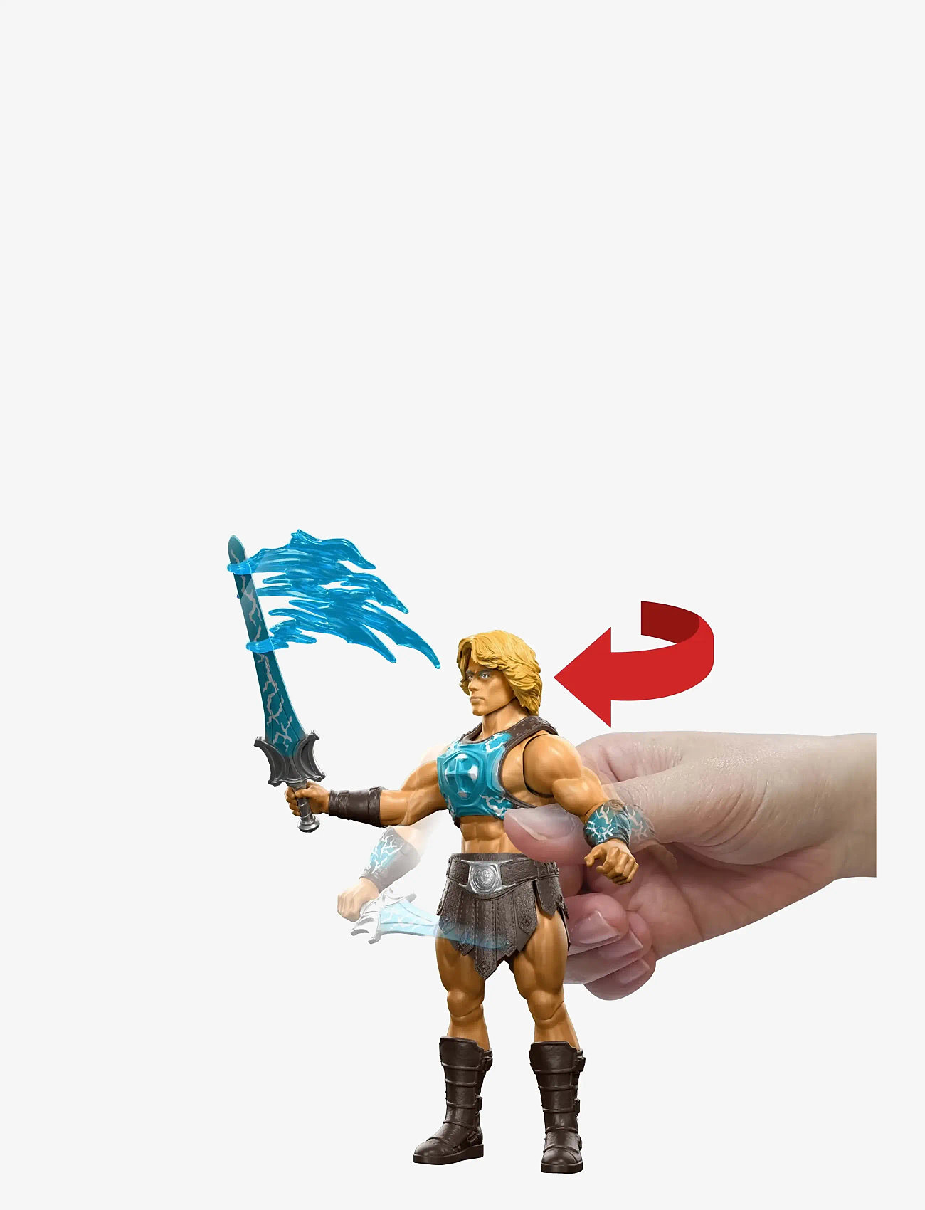 Motu - He-Man Power Sword Slash Feature Figure Toy, 5.5 Inch Twist & Release Action - actionfigurer - multicolor - 5