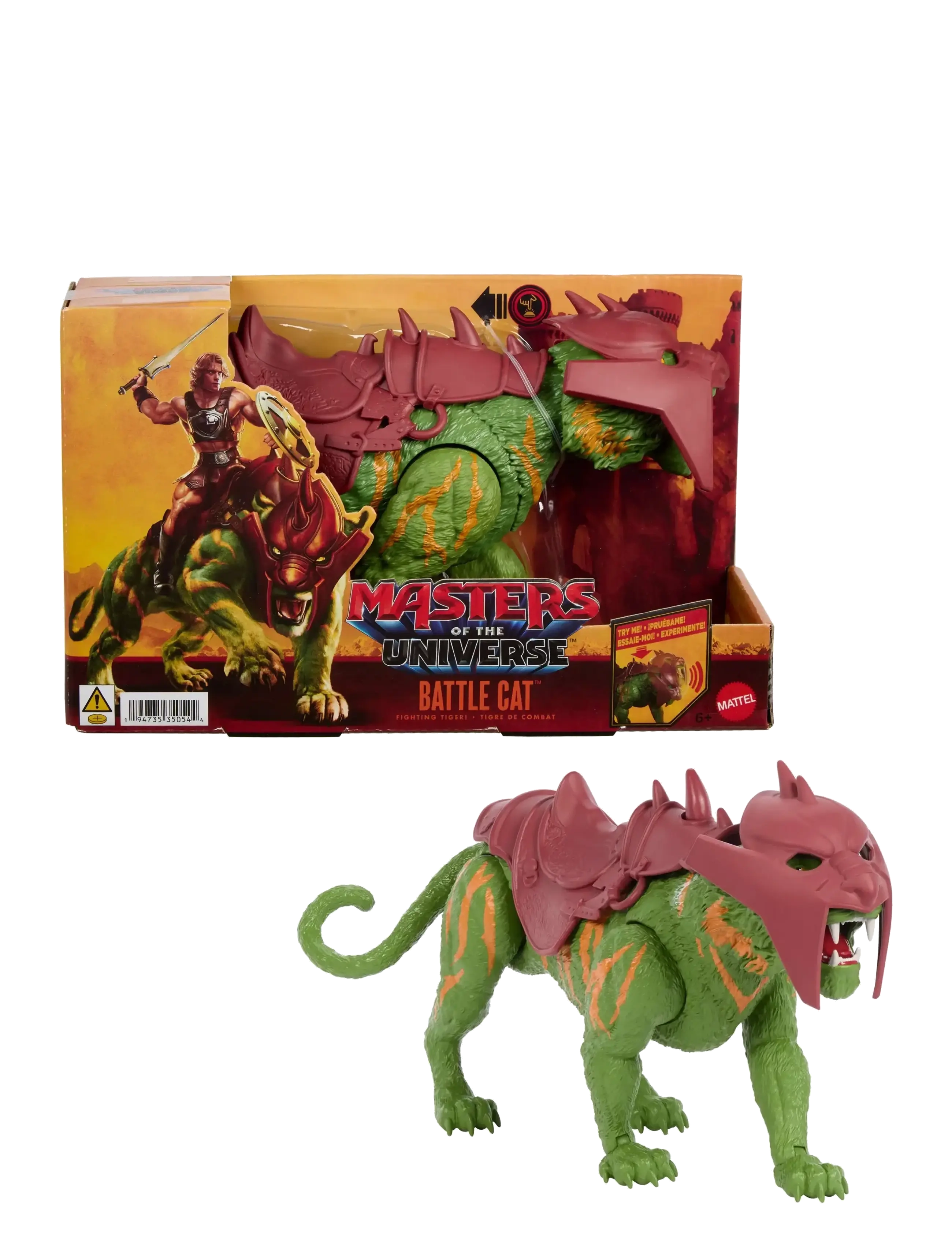 Motu 2026 Movie Battle Cat Creature Figure with Chomp & Roar, 5.5 Inch Scale - Inspiration - MULTICOLOR / green