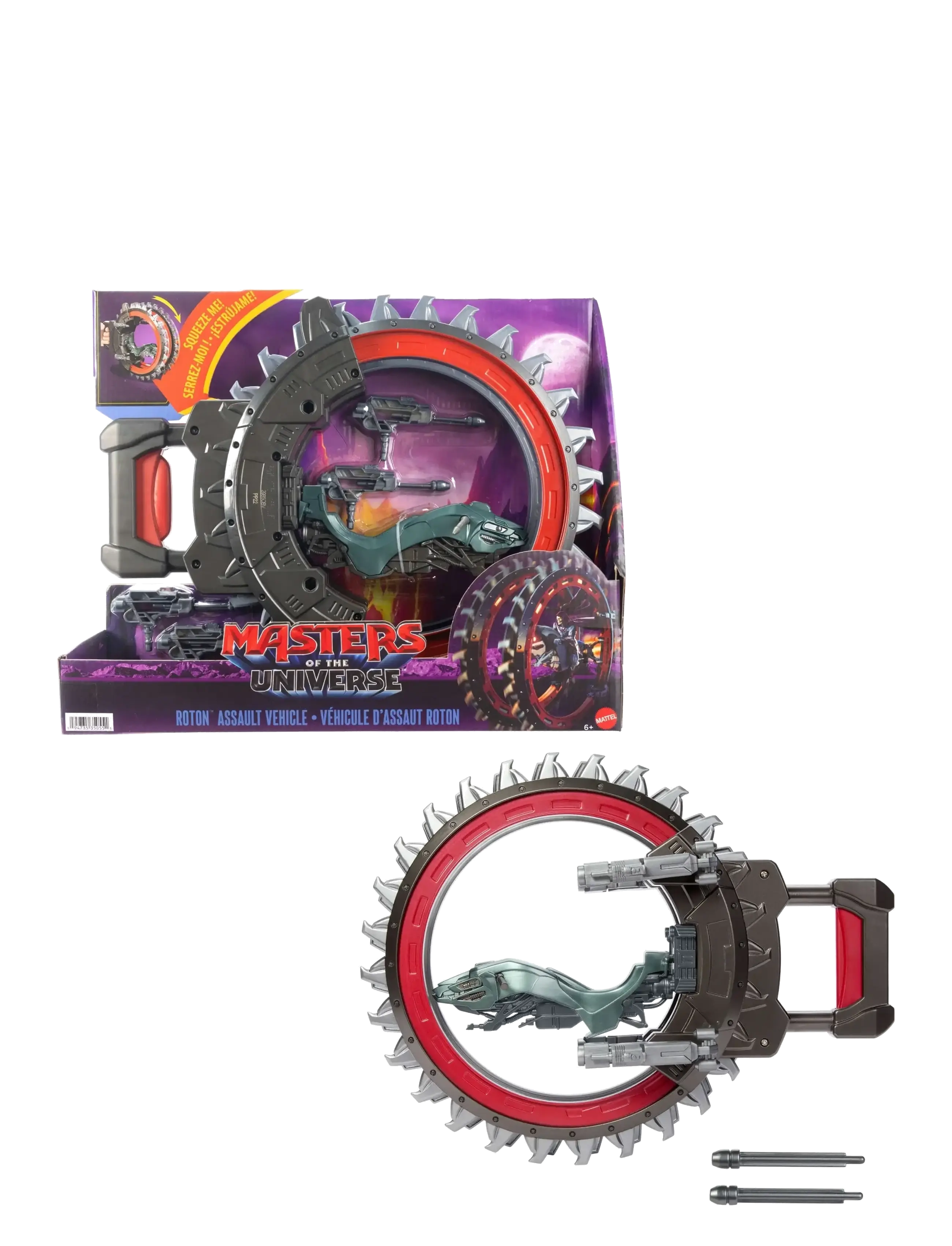 Motu 2026 Movie Roton Vehicle 5.5 Inch Scale, 2 Rotating Blades & 2 Sets Blasters, Børn, Action Figures, Grå, Str: ONE SIZE