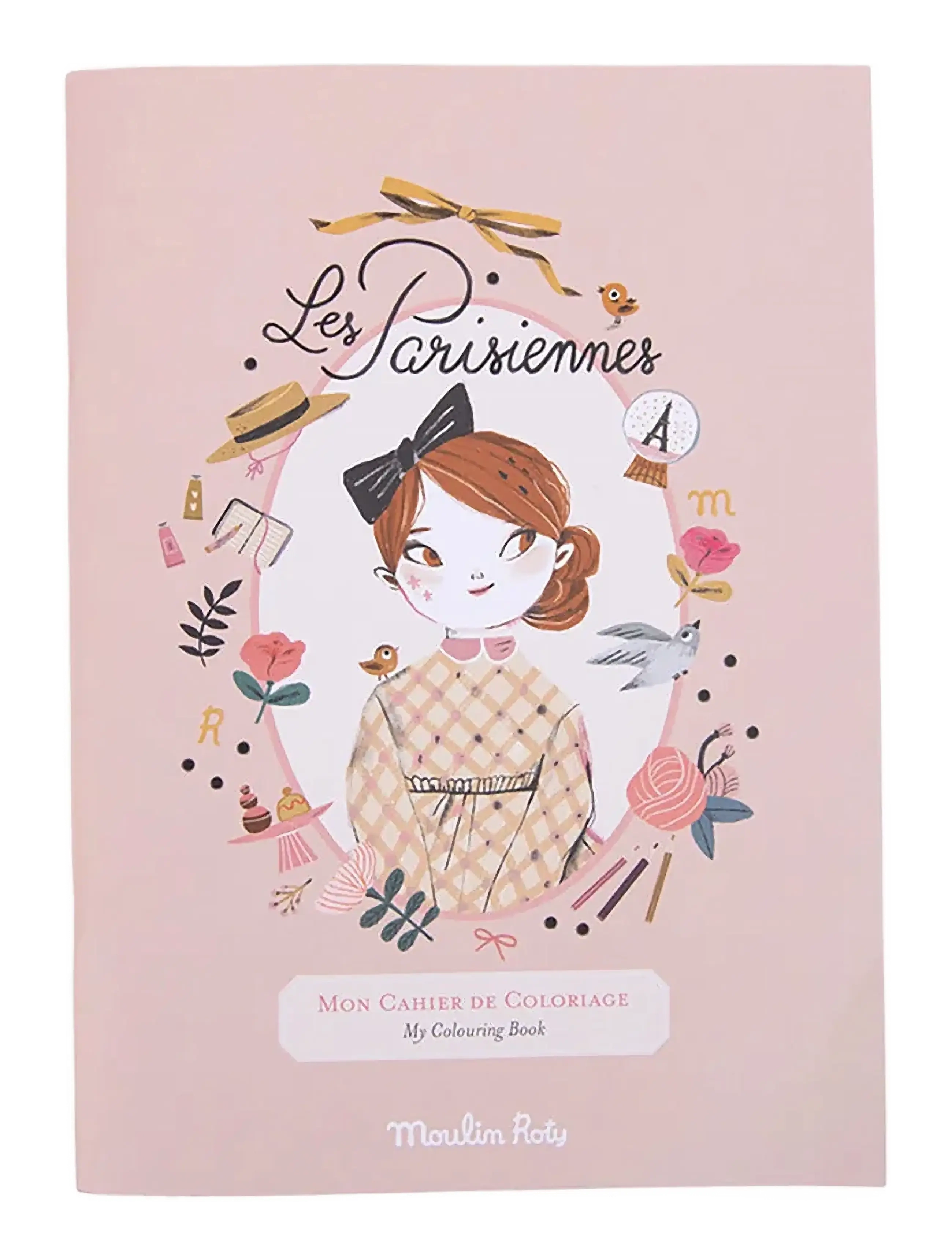 Moulin Roty Colouring Book 36 pages - Les Parisiennes - Male- & kreabøger - PINK / multi