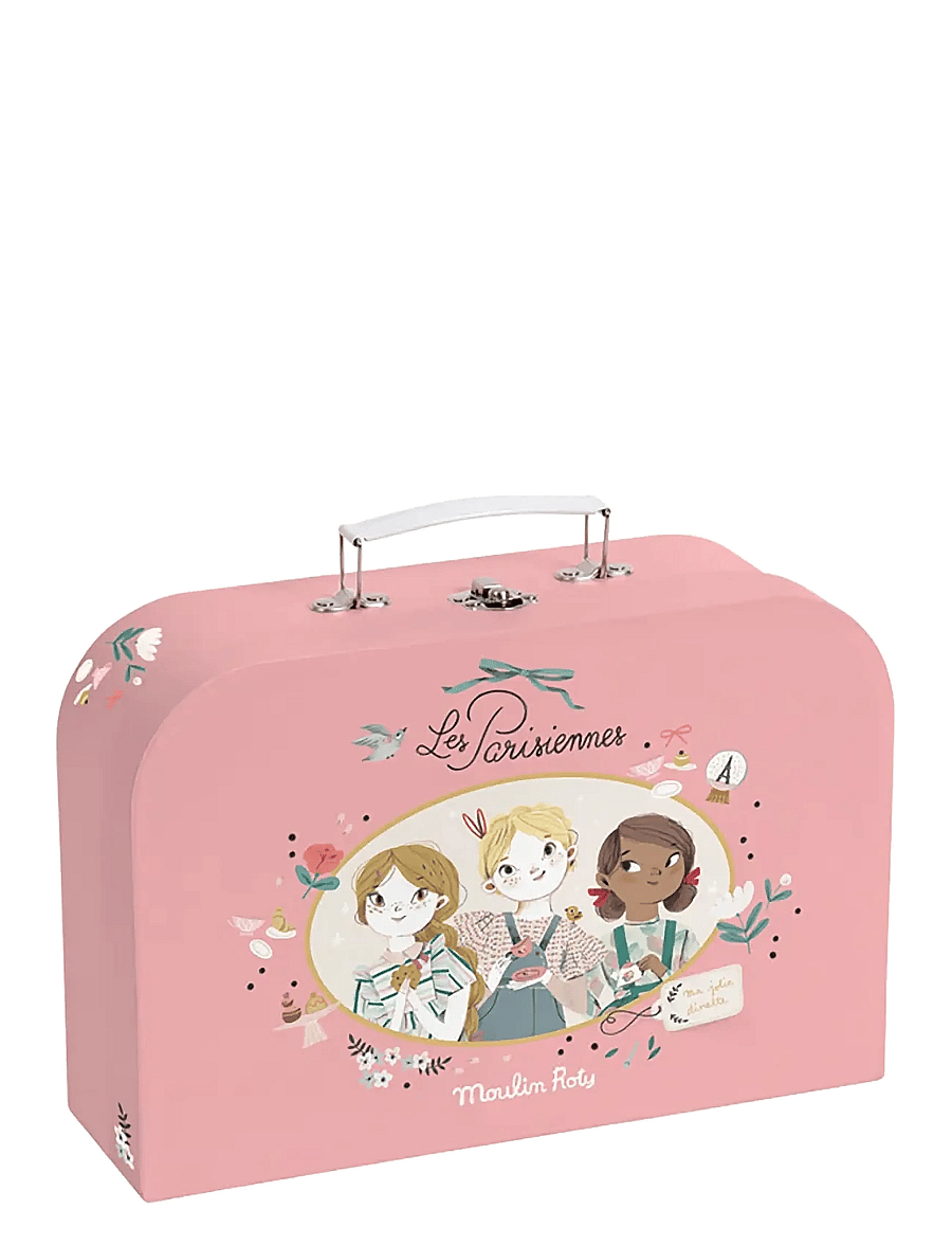 Moulin Roty - Tea Set in Carry Case 14 pcs - Les Parisiennes - kaffe & teserviser - pink - 3