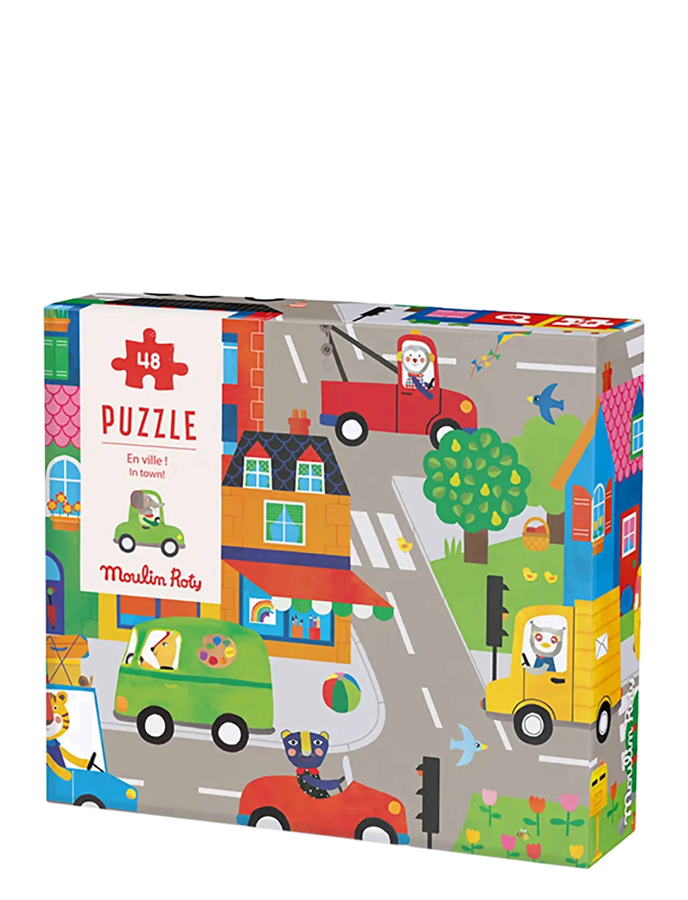Moulin Roty Puzzle 48 Pcs In Town Les Popipop, Børn, Classic Puslespil, Multi/mønstret, Str: ONE SIZE