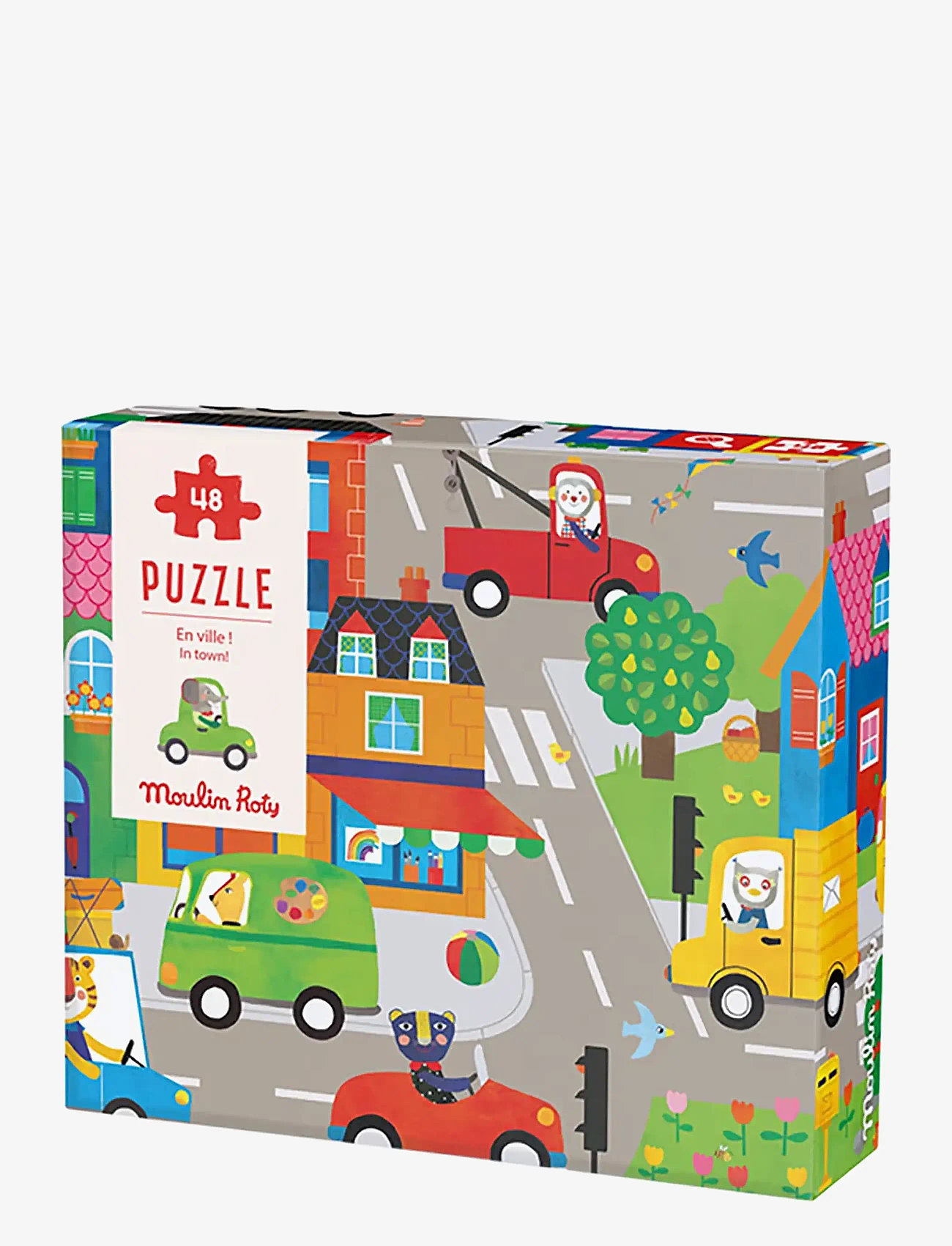 Moulin Roty - Puzzle 48 pcs - In Town - Les Popipop - klassiske puslespil - multi - 0
