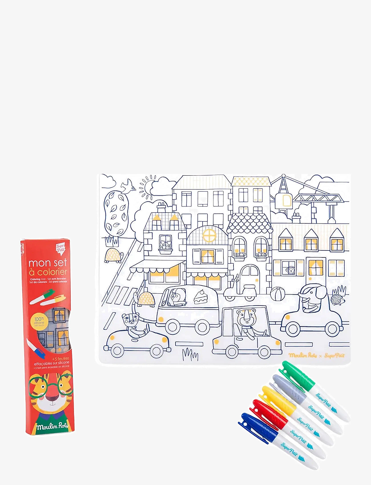 Moulin Roty - Silicone Colouring Set - Les Popipop - male- & kreabøger - red - 0
