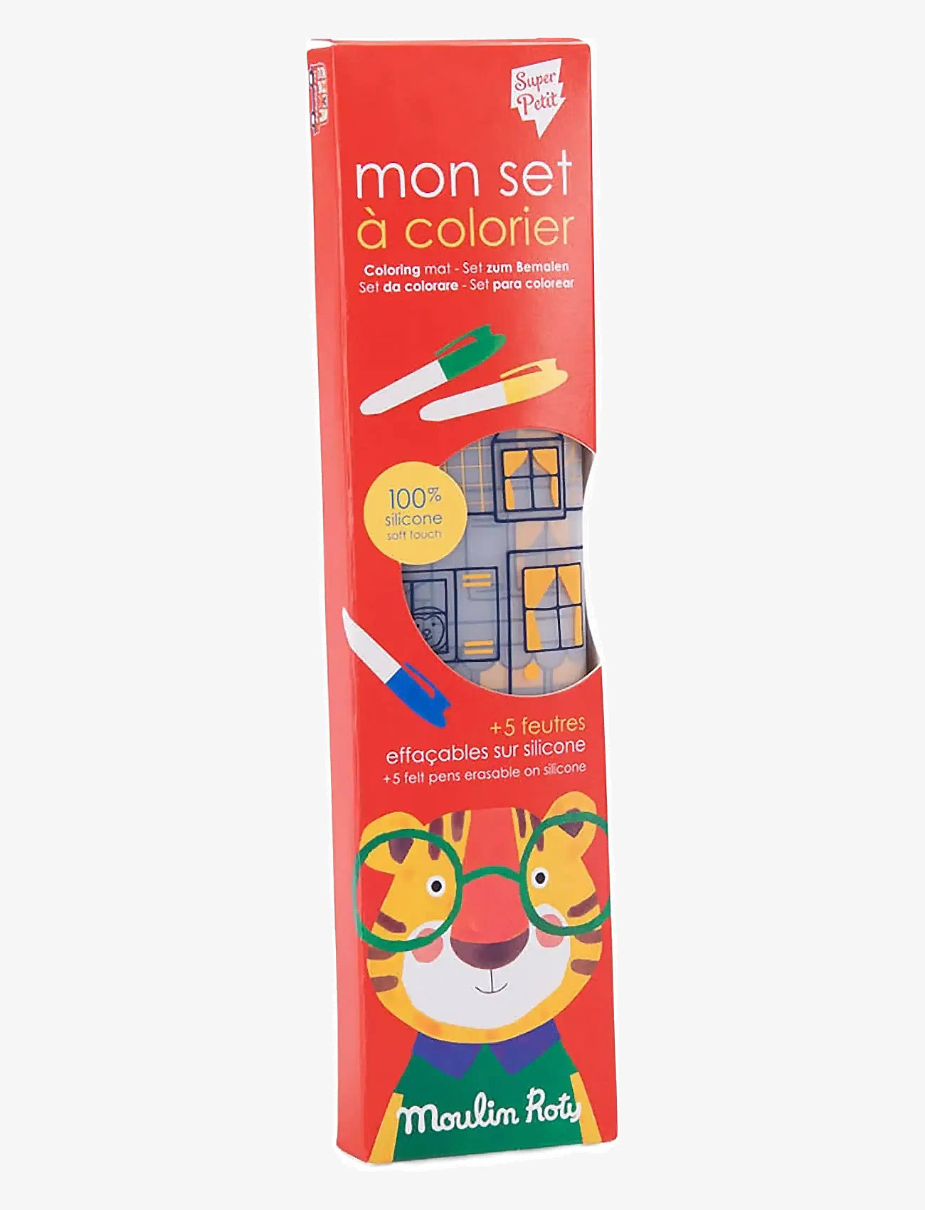Moulin Roty - Silicone Colouring Set - Les Popipop - male- & kreabøger - red - 3