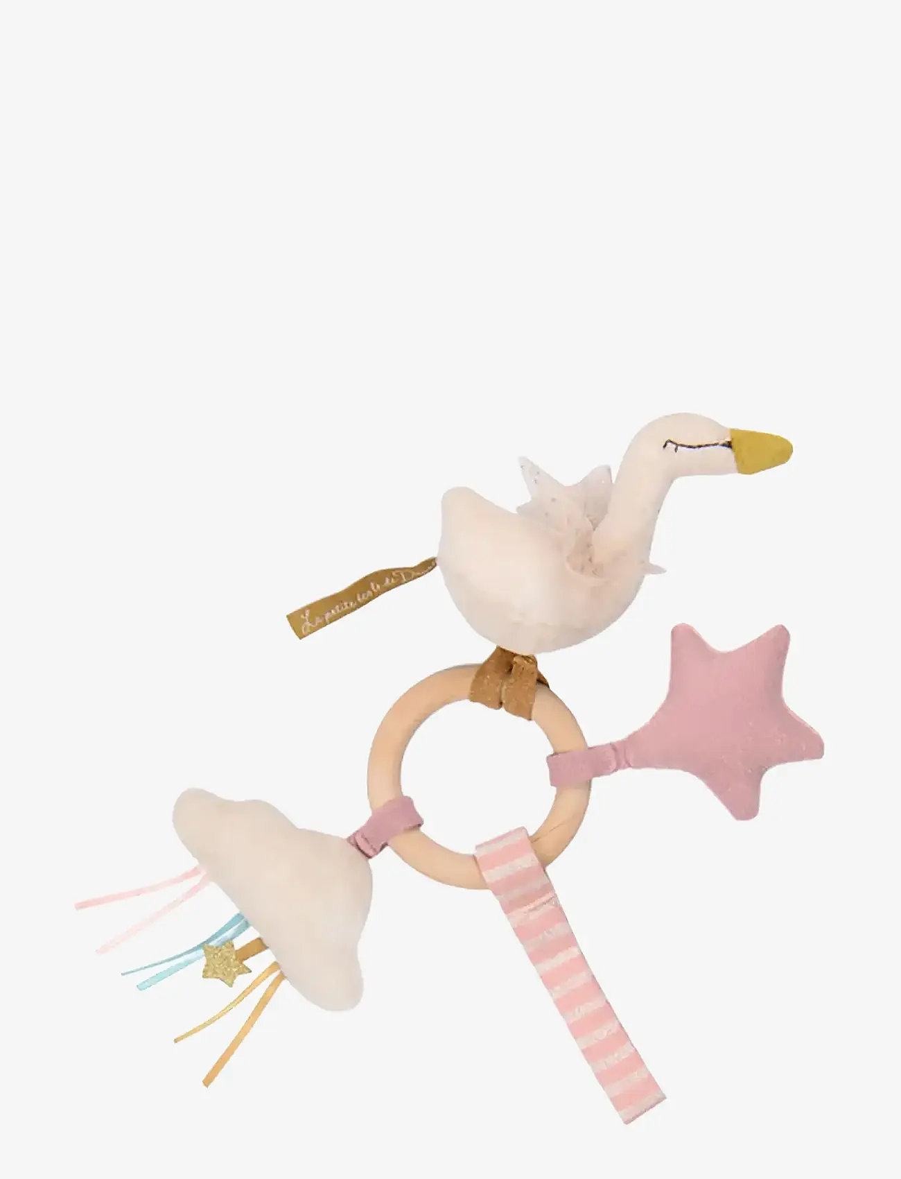 Moulin Roty - Ring Rattle - Swan - Wood - La Petite Ecole de Danse - rangler - pink - 0