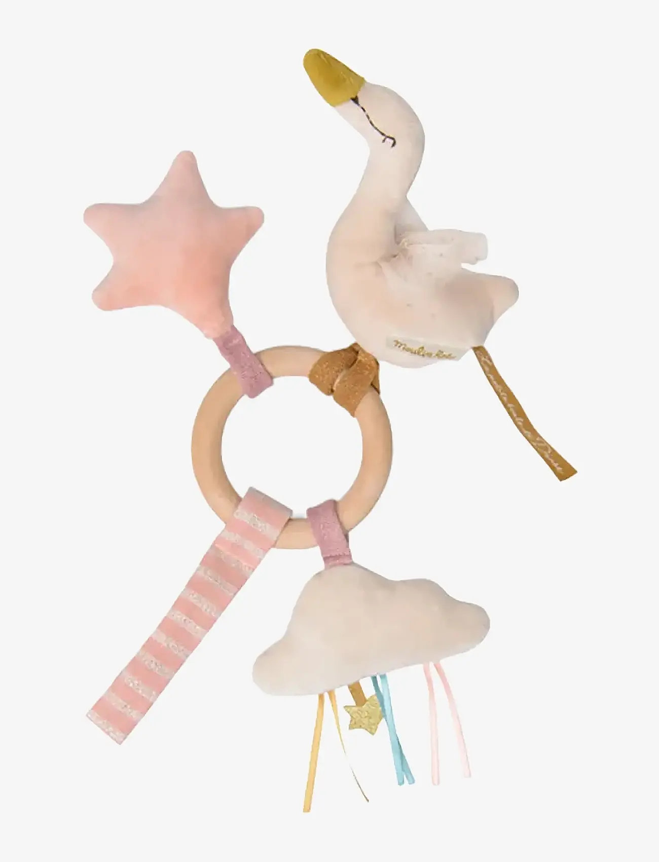 Moulin Roty - Ring Rattle - Swan - Wood - La Petite Ecole de Danse - rangler - pink - 1