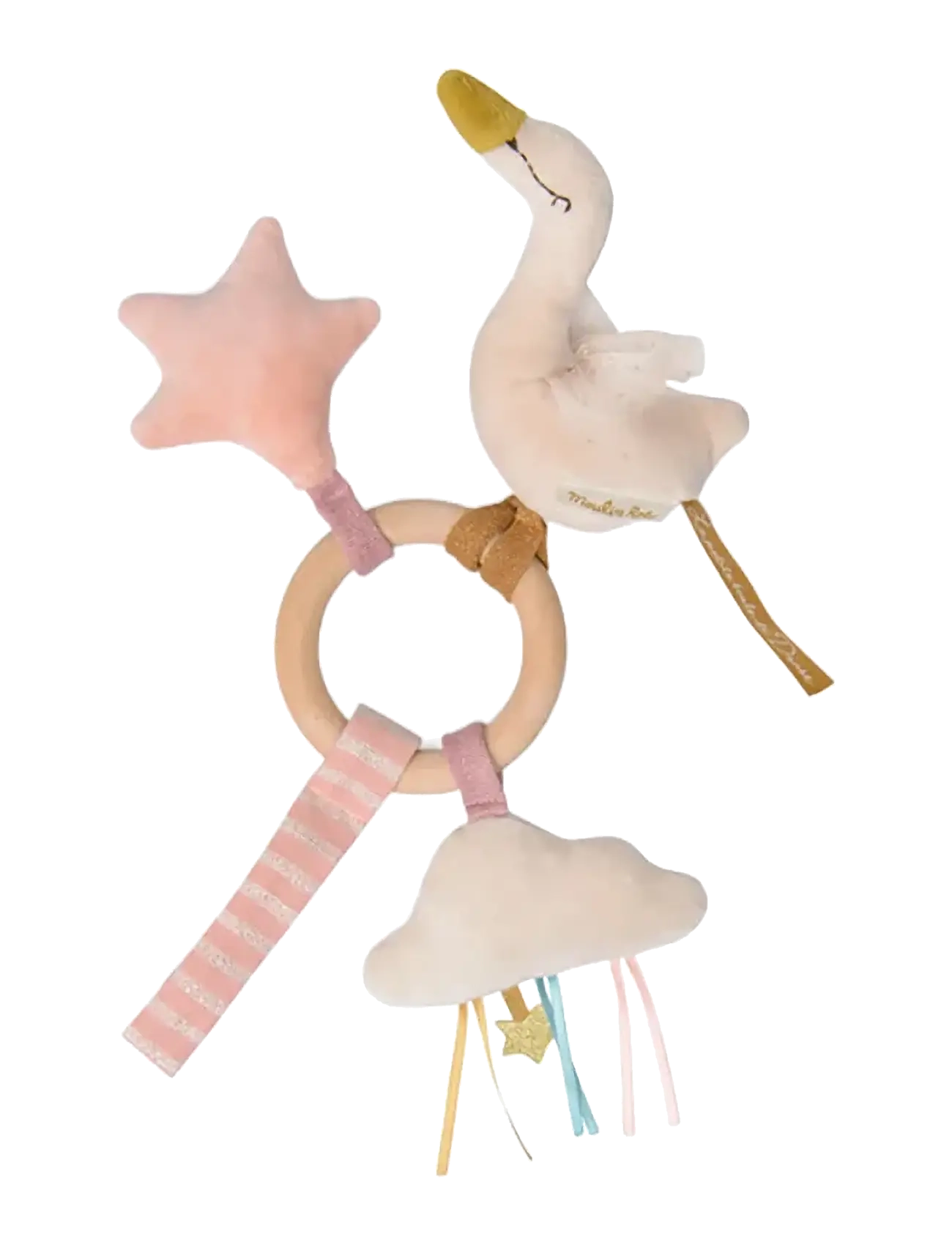 Moulin Roty - Ring Rattle - Swan - Wood - La Petite Ecole de Danse - rangler - pink - 1