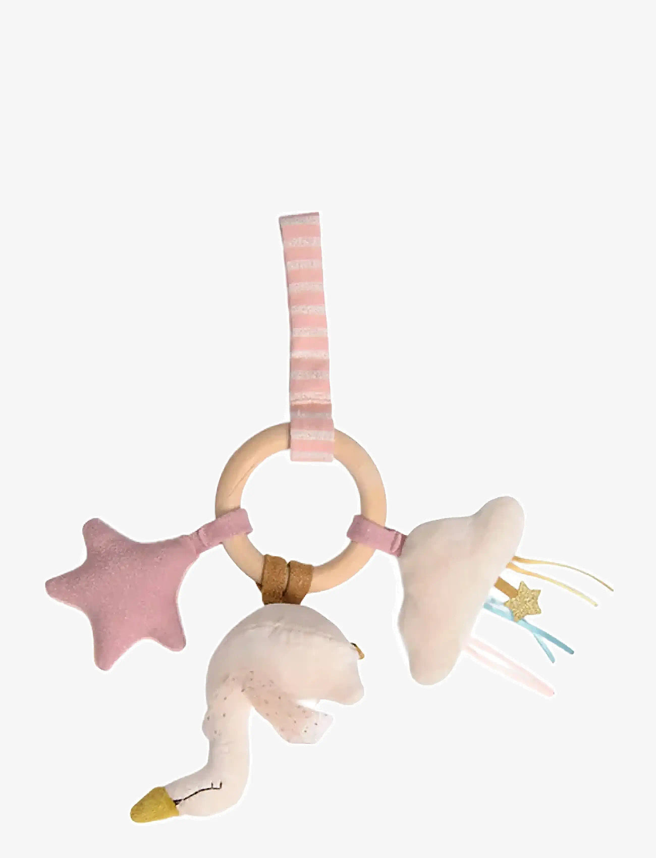 Moulin Roty - Ring Rattle - Swan - Wood - La Petite Ecole de Danse - rangler - pink - 2